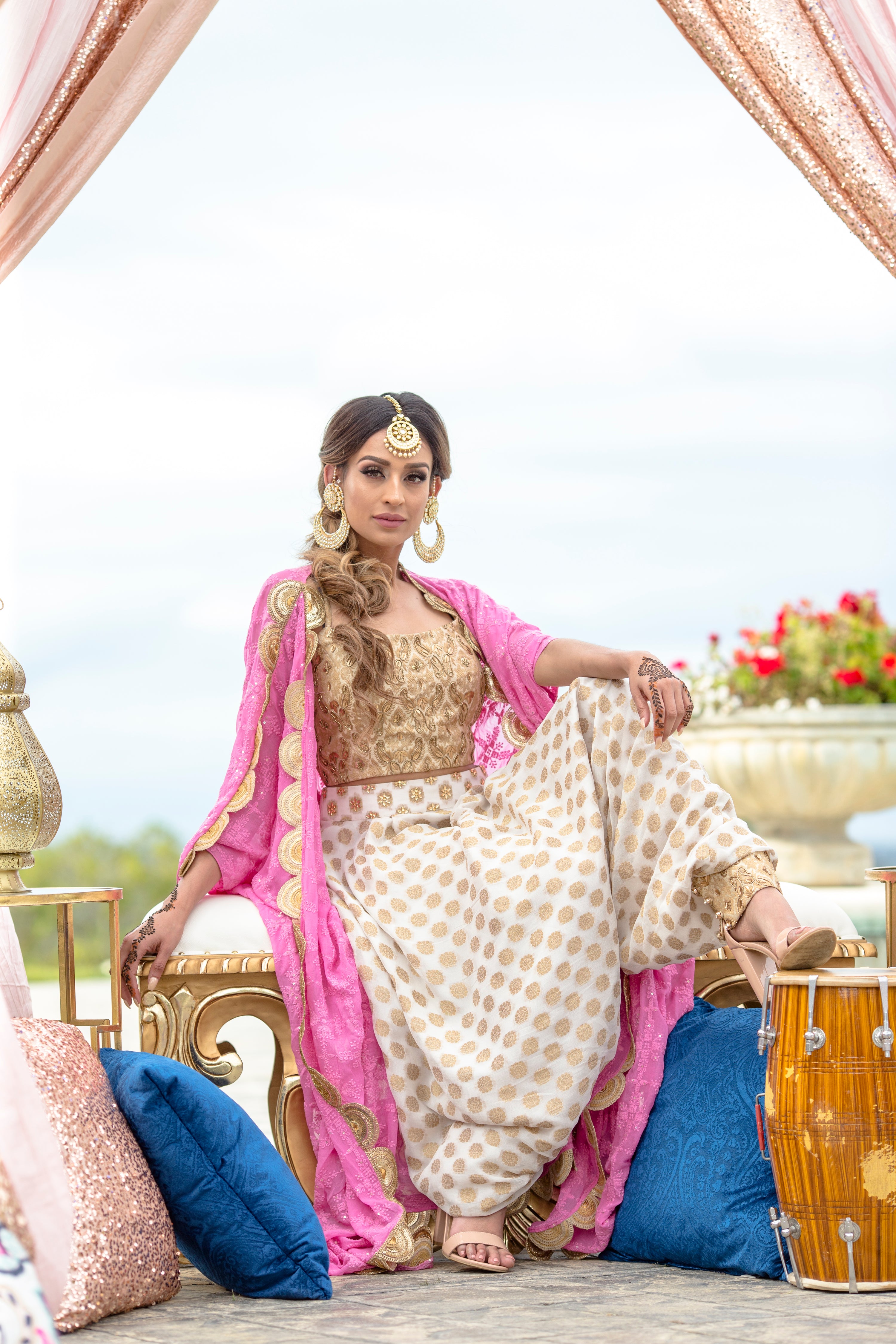 Jasmine Dhoti Pants - With Crop Top and Jacket - bAnuDesigns