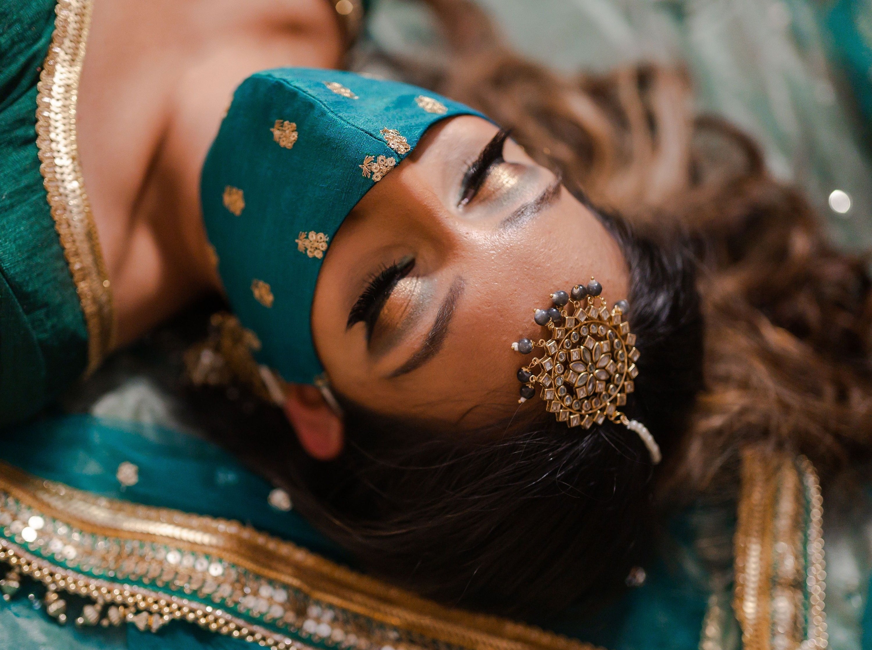 Zardozi Face Mask - Emerald Green