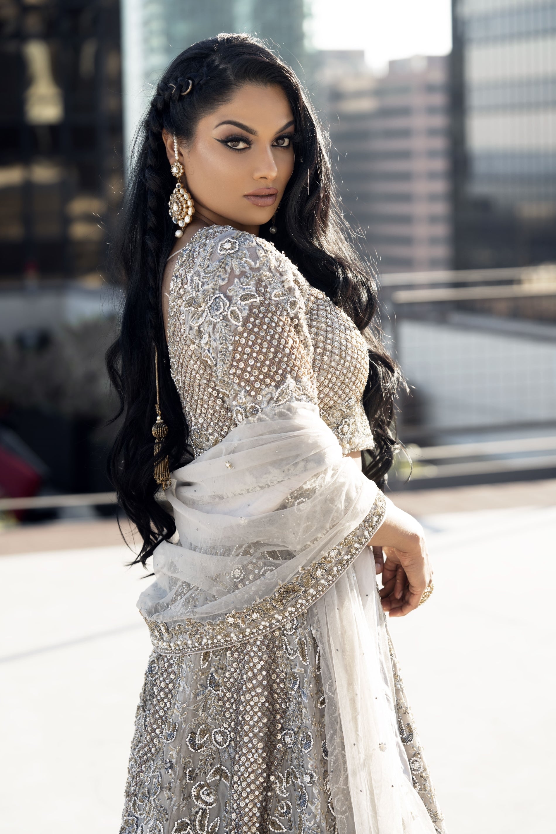 Silver Bridal Lehenga