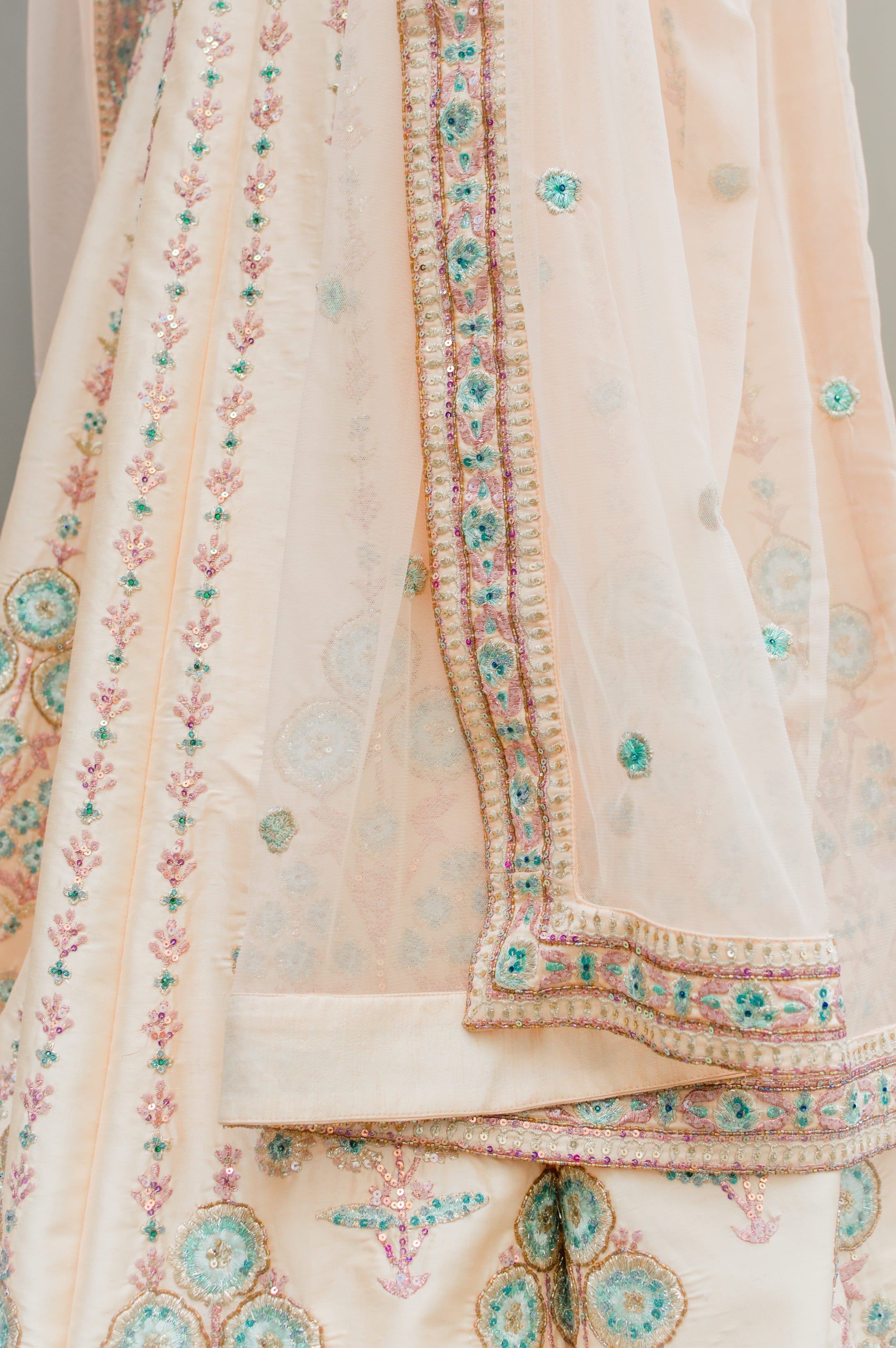 Pastel Resham embroidery w/ sequin & beadwork