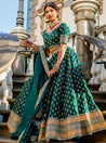 Banarasi Brocade green lehenga choli for desi brides