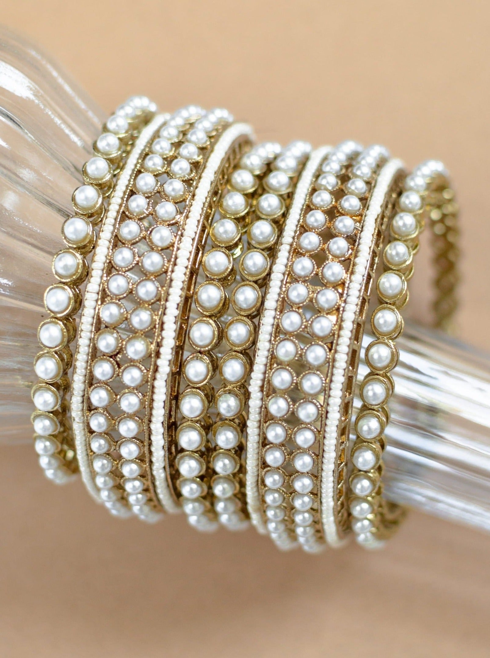 Pearly Indian Bangles for Wedding Pearl Ladies' Bangles in