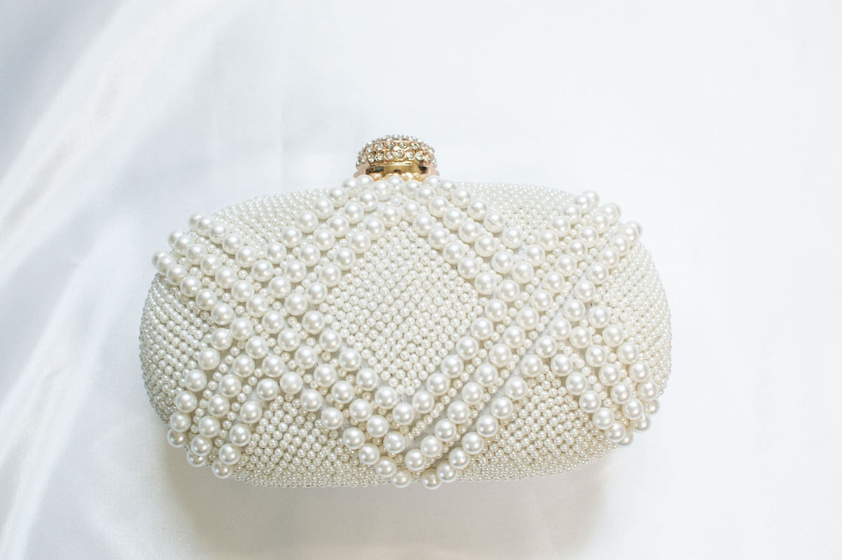 Buy UBORSEWomen Pearl Clutch Bag Noble Crystal Beaded Evening Bag Wedding  Clutch with Pearl Chain Online at desertcartINDIA