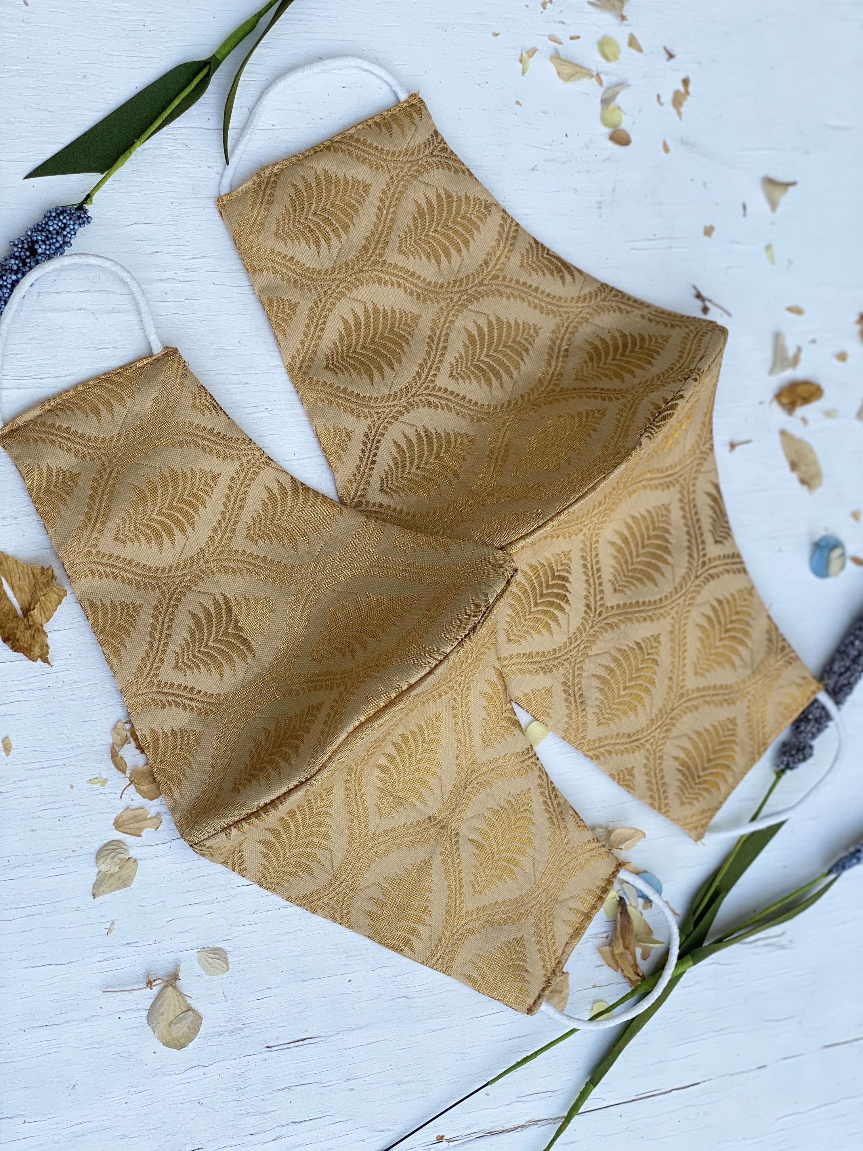 Barati Masks Pack- Pack of 30 Brocade Silk Fabric Face Masks