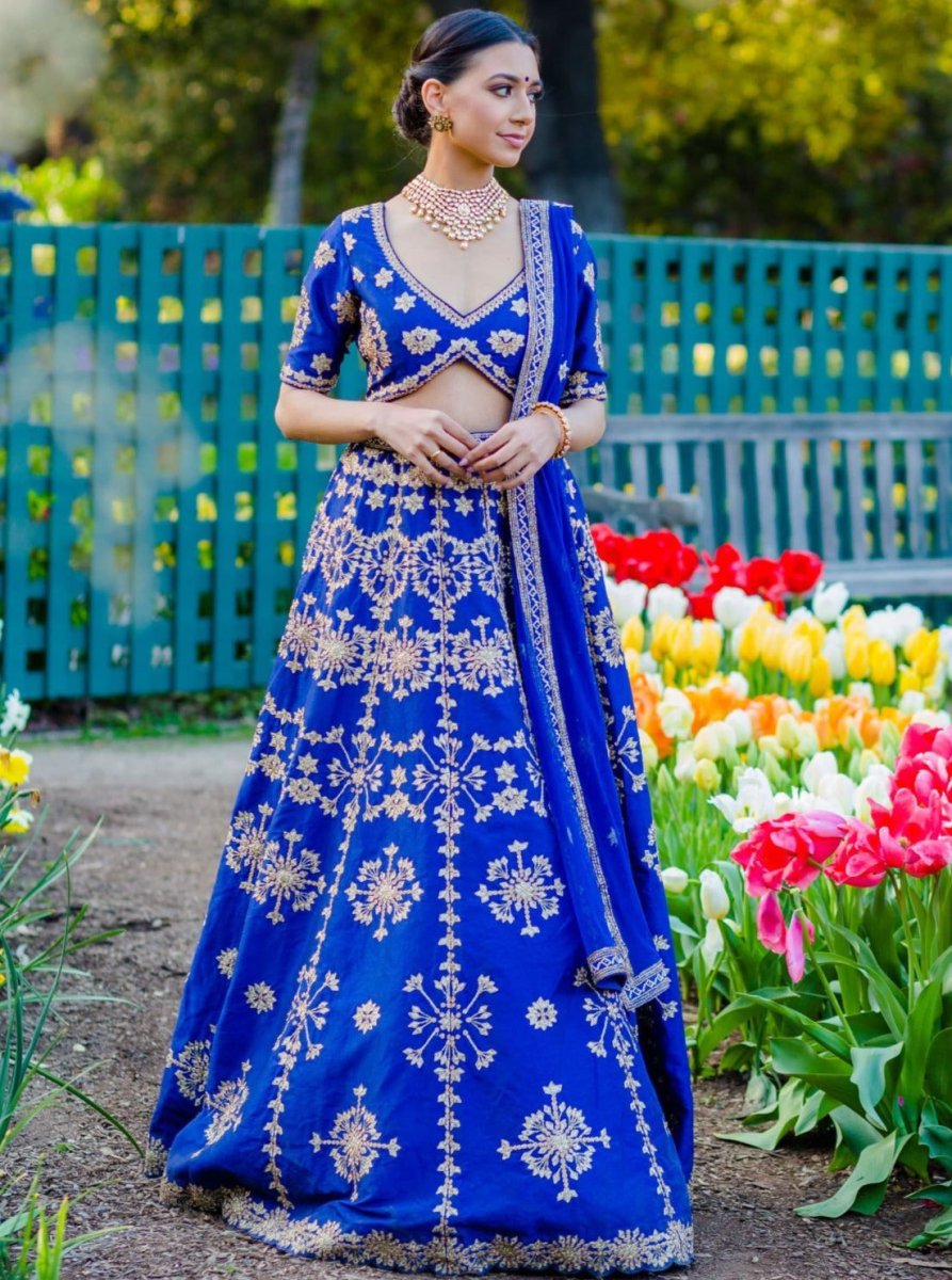 Lehenga Dress For Wedding Royal Blue Wedding Lehenga Choli Indian Bridal Wear BAnu Lehenga Dress For Wedding Royal Blue Wedding Lehenga Choli Indian Bridal Wear BAnu