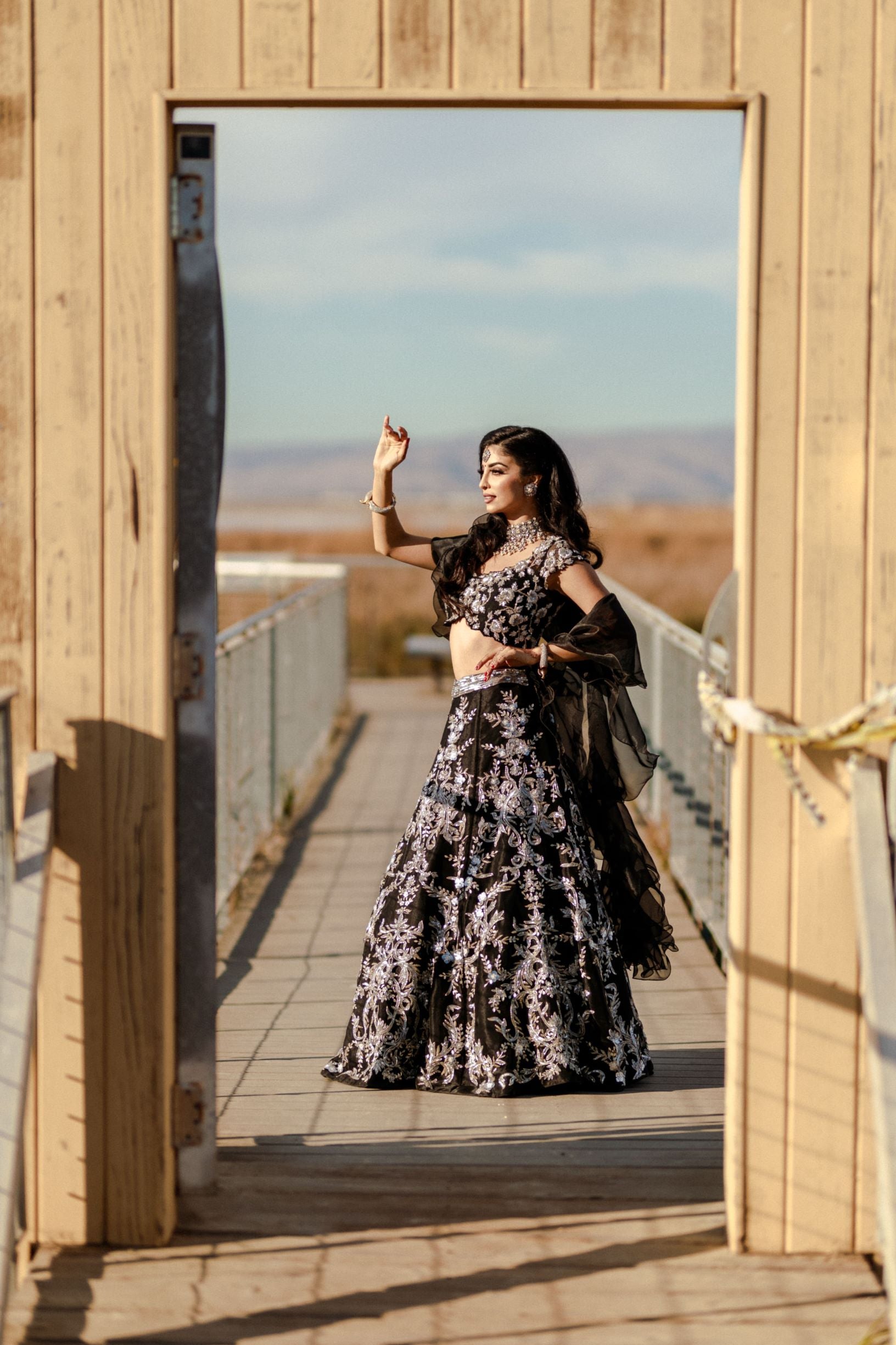 black bridal lehenga