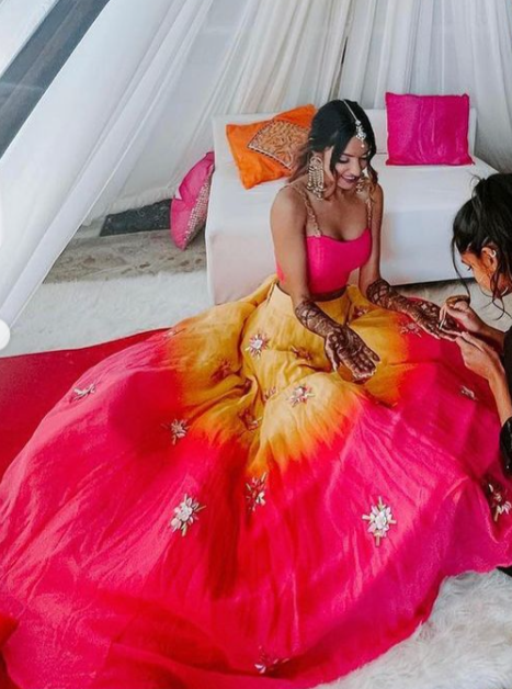 Hot pink store indian wedding dress