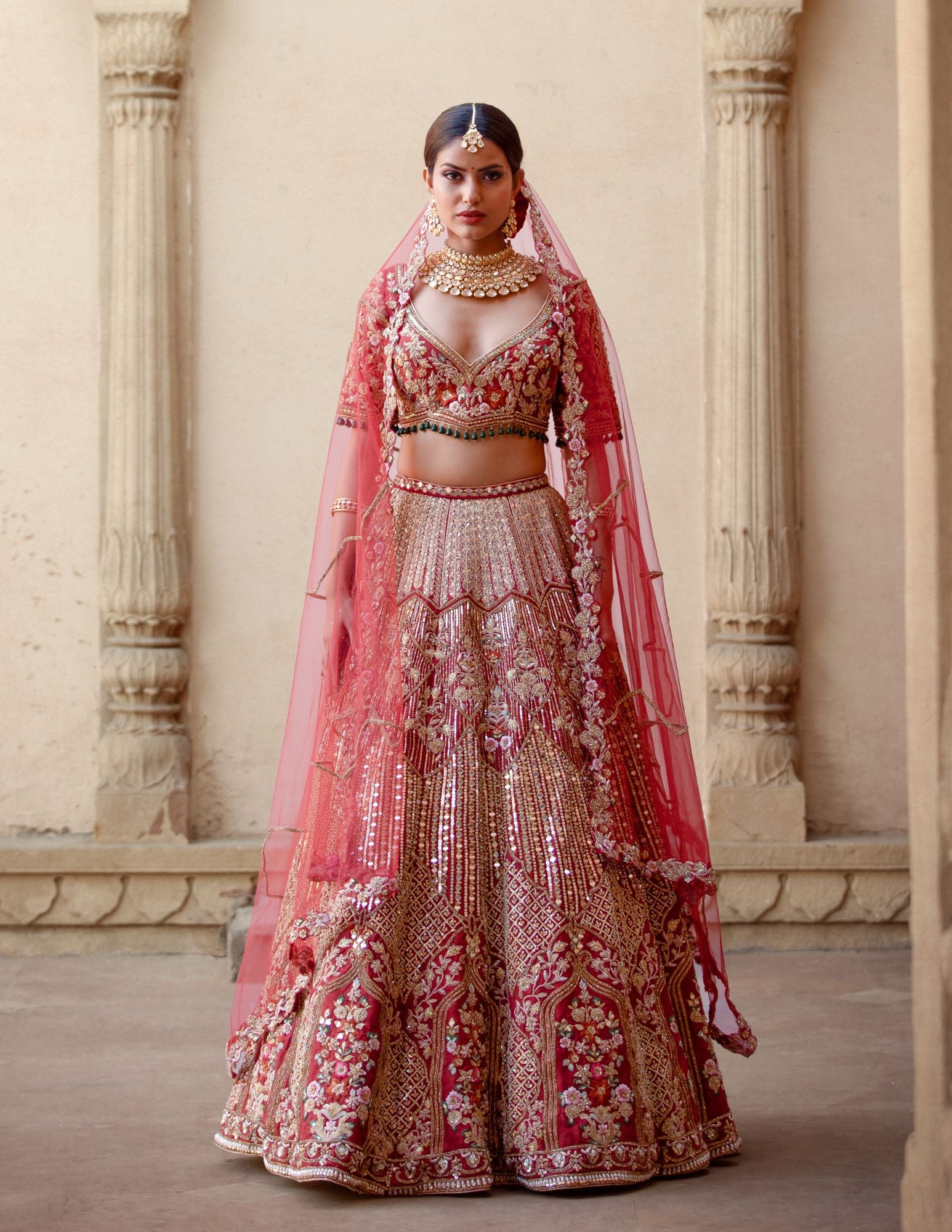 bridal red lehenga