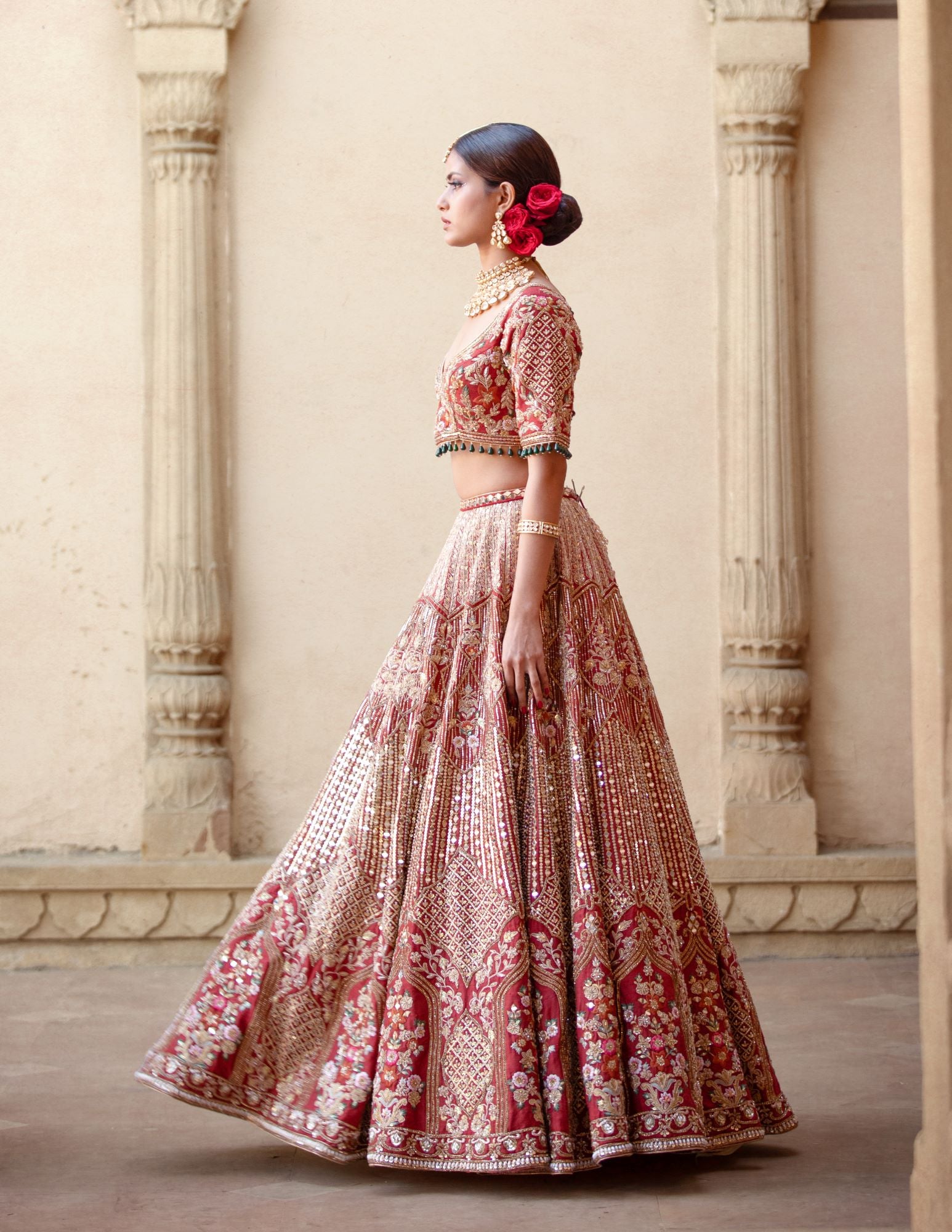 bridal red lehenga