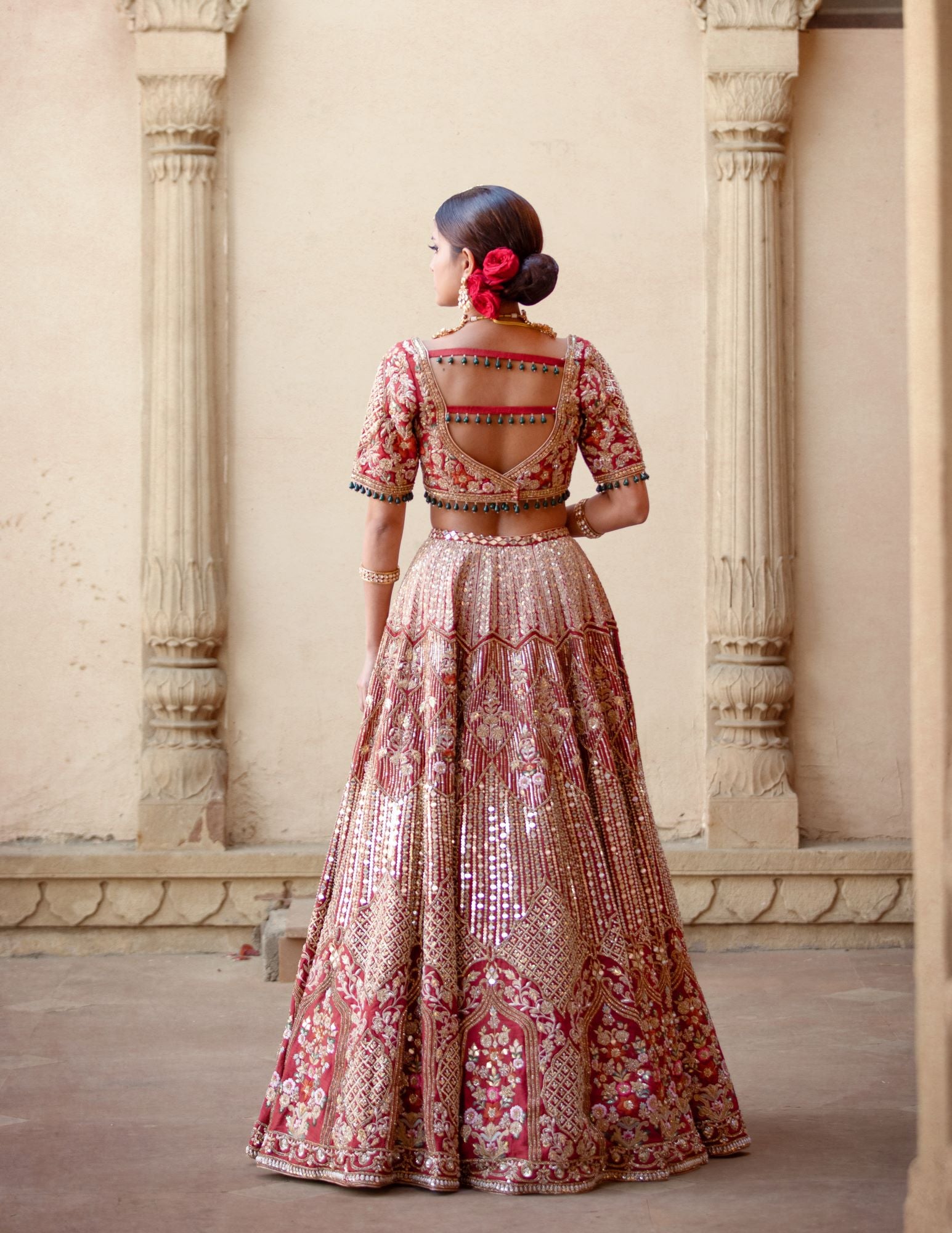 pearl indian wedding lehenga