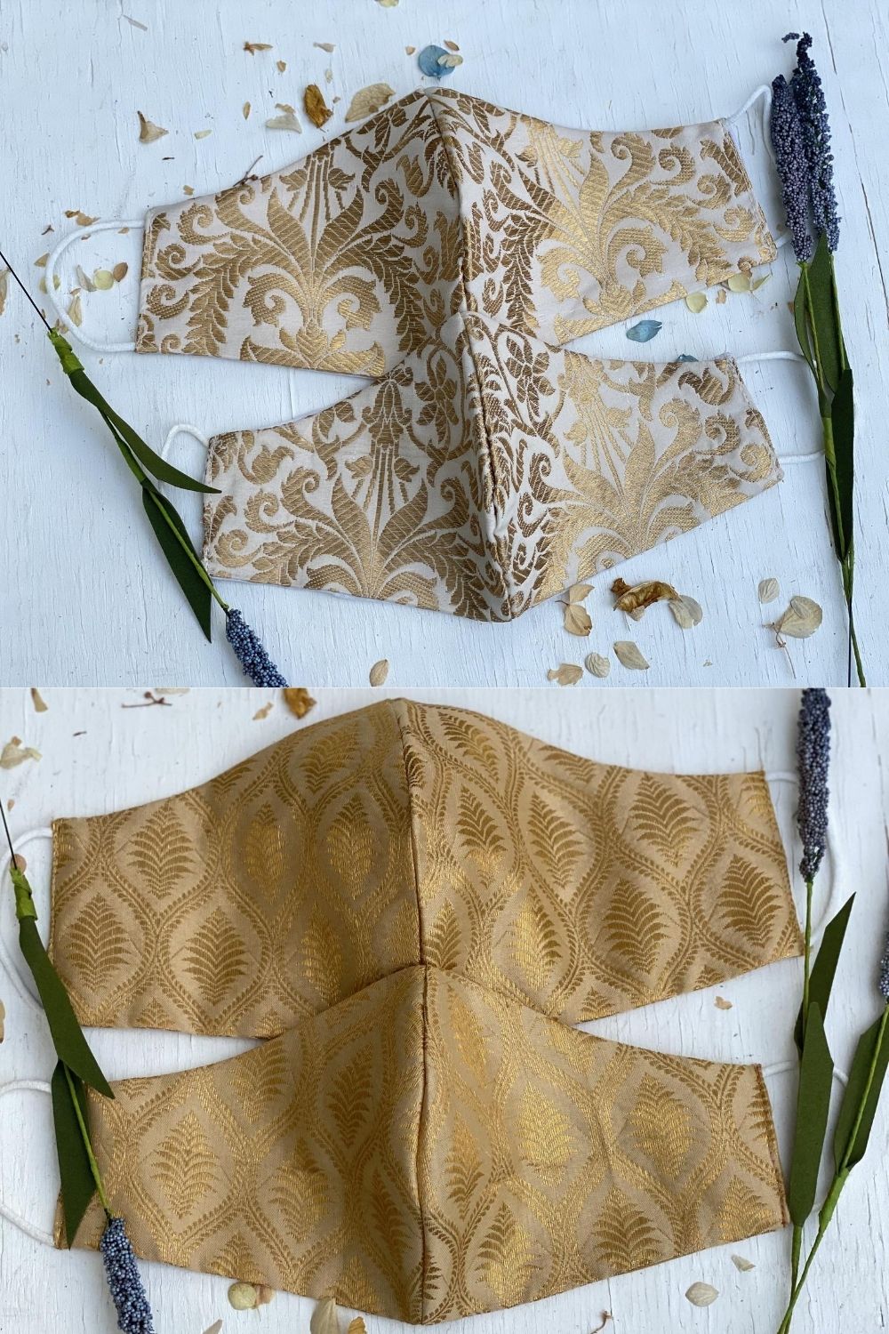 Barati Masks Pack- Pack of 30 Brocade Silk Fabric Face Masks