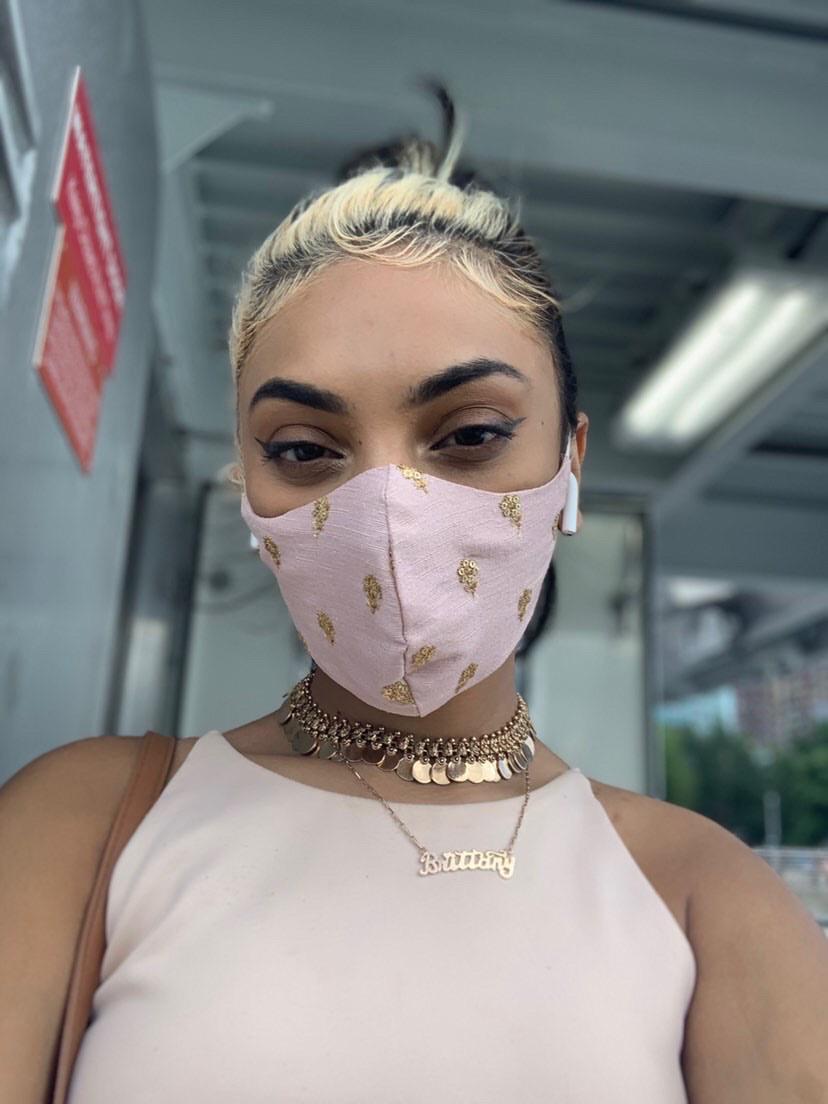 Zardozi Face Mask - Pink Lavender - bAnuDesigns