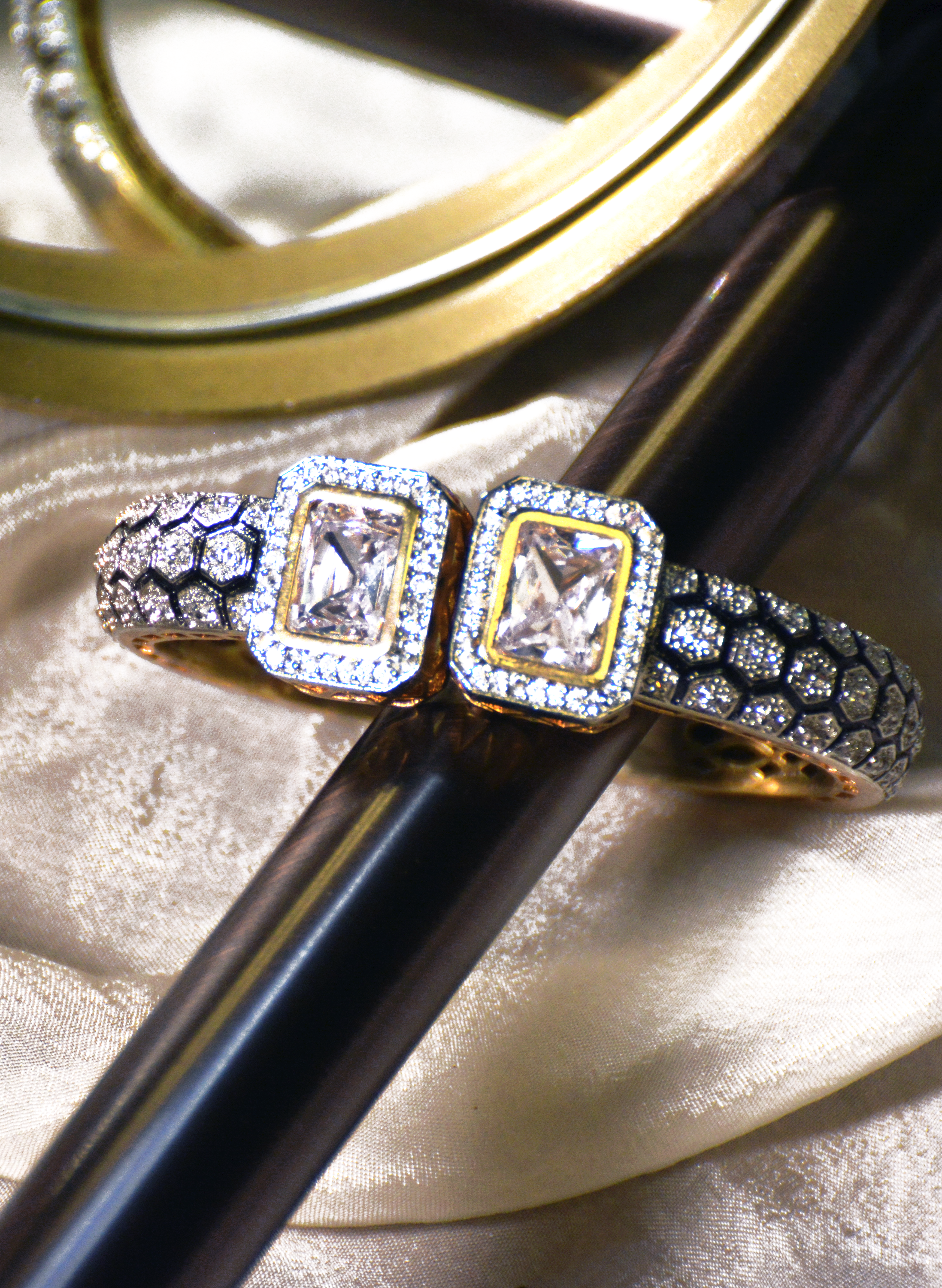 Royal Cuff bracelet with CZ crystals
