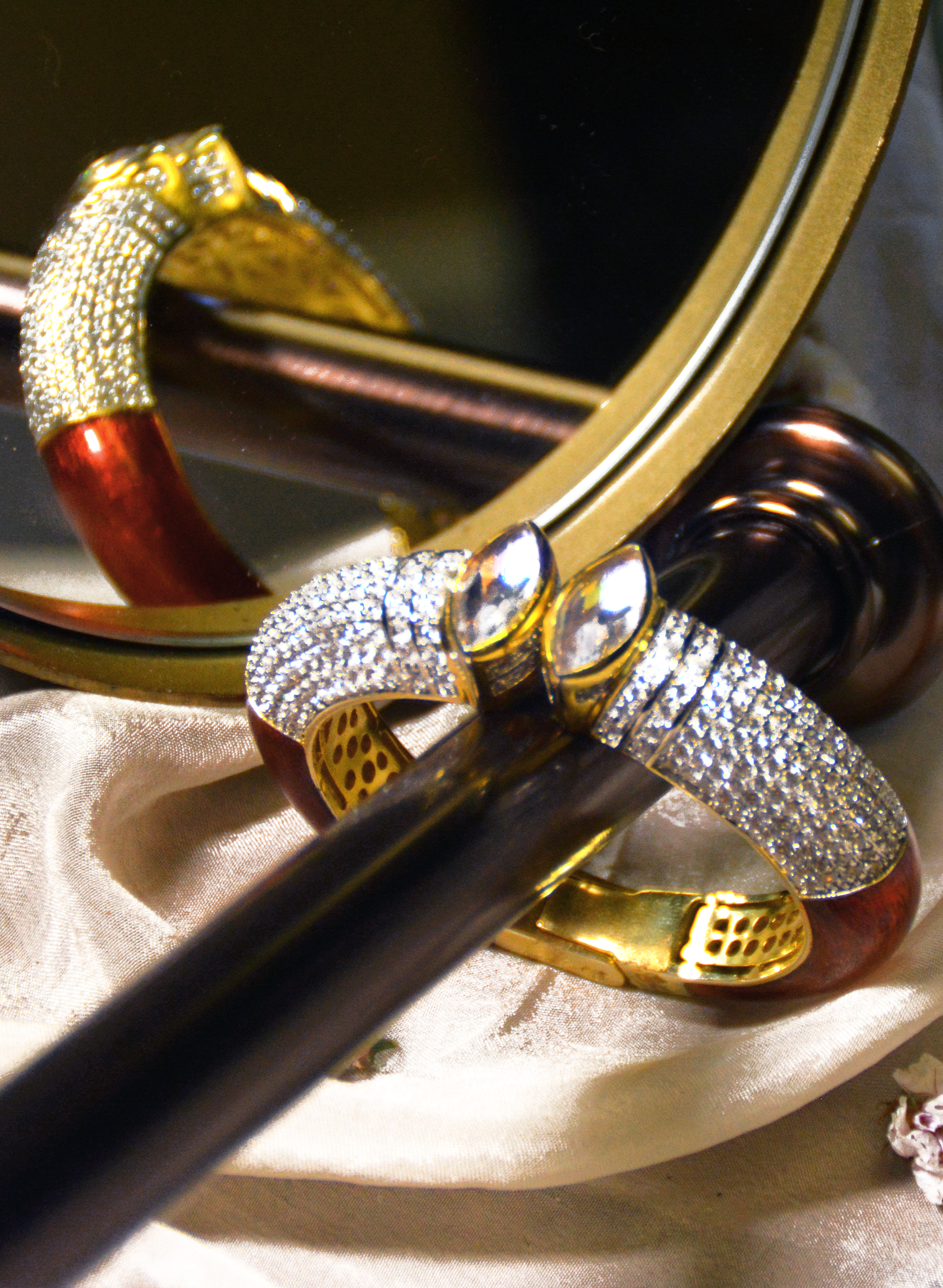 CZ crystal Indian cuff bracelet