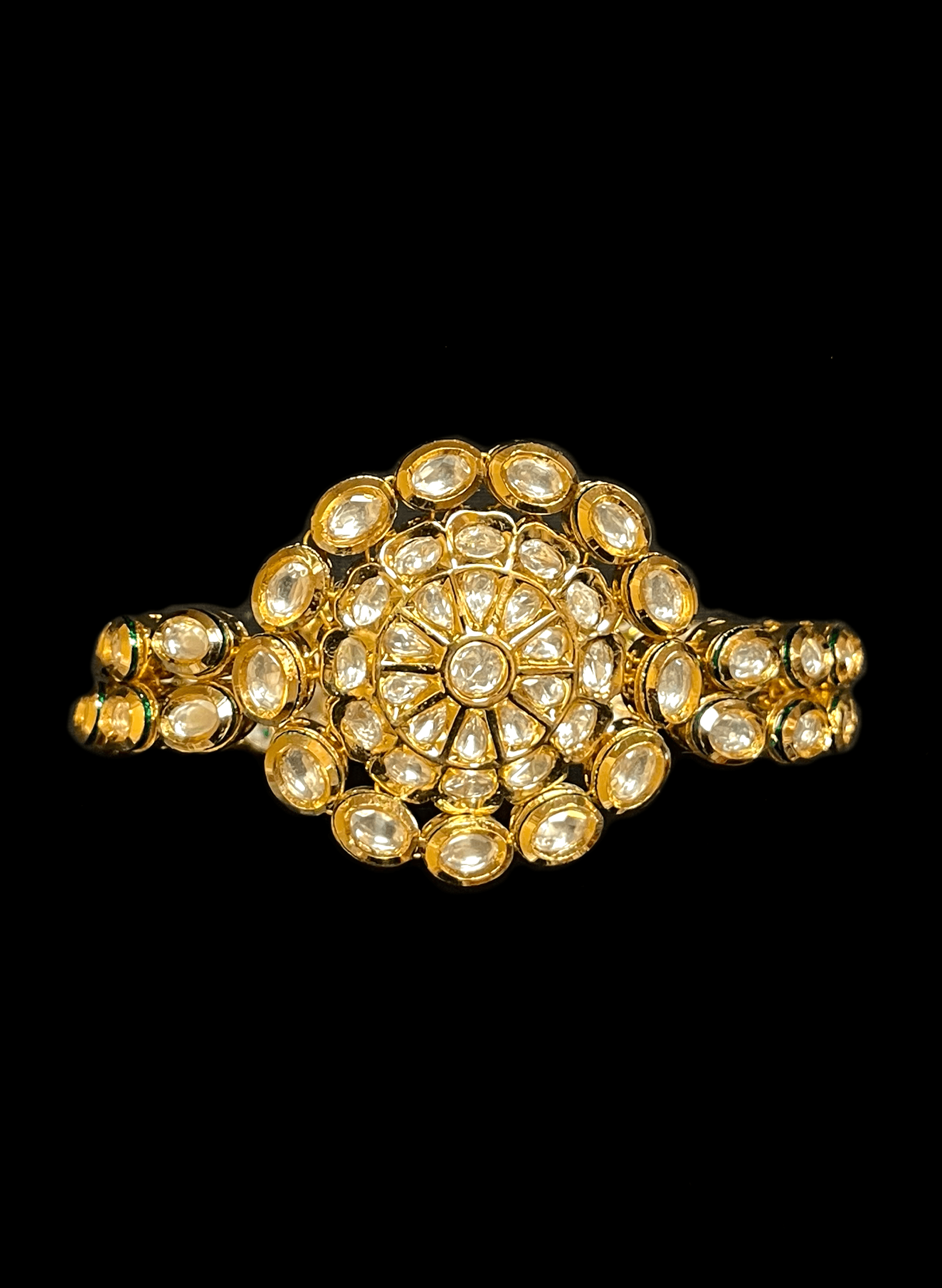 Modern Indian jewelry - Floral bracelet with Kundan