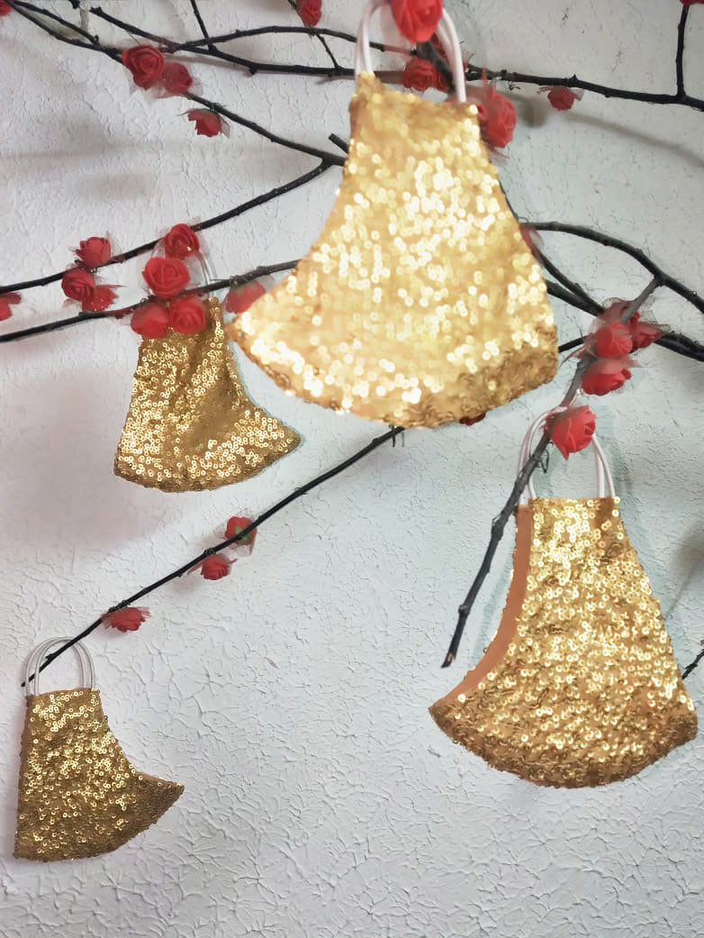 Sequin Face Mask - Gold - bAnuDesigns