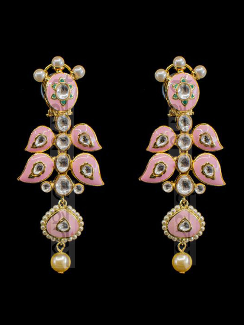 Gulrukh Meenakari Set - Pink - bAnuDesigns
