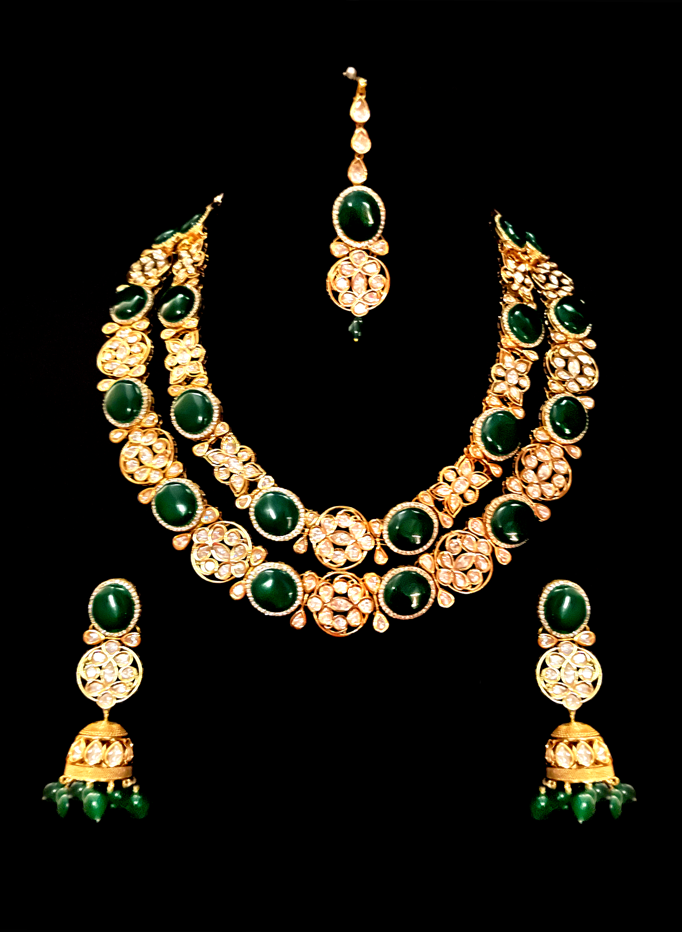 Jen Emerald Kundan Bridal Set