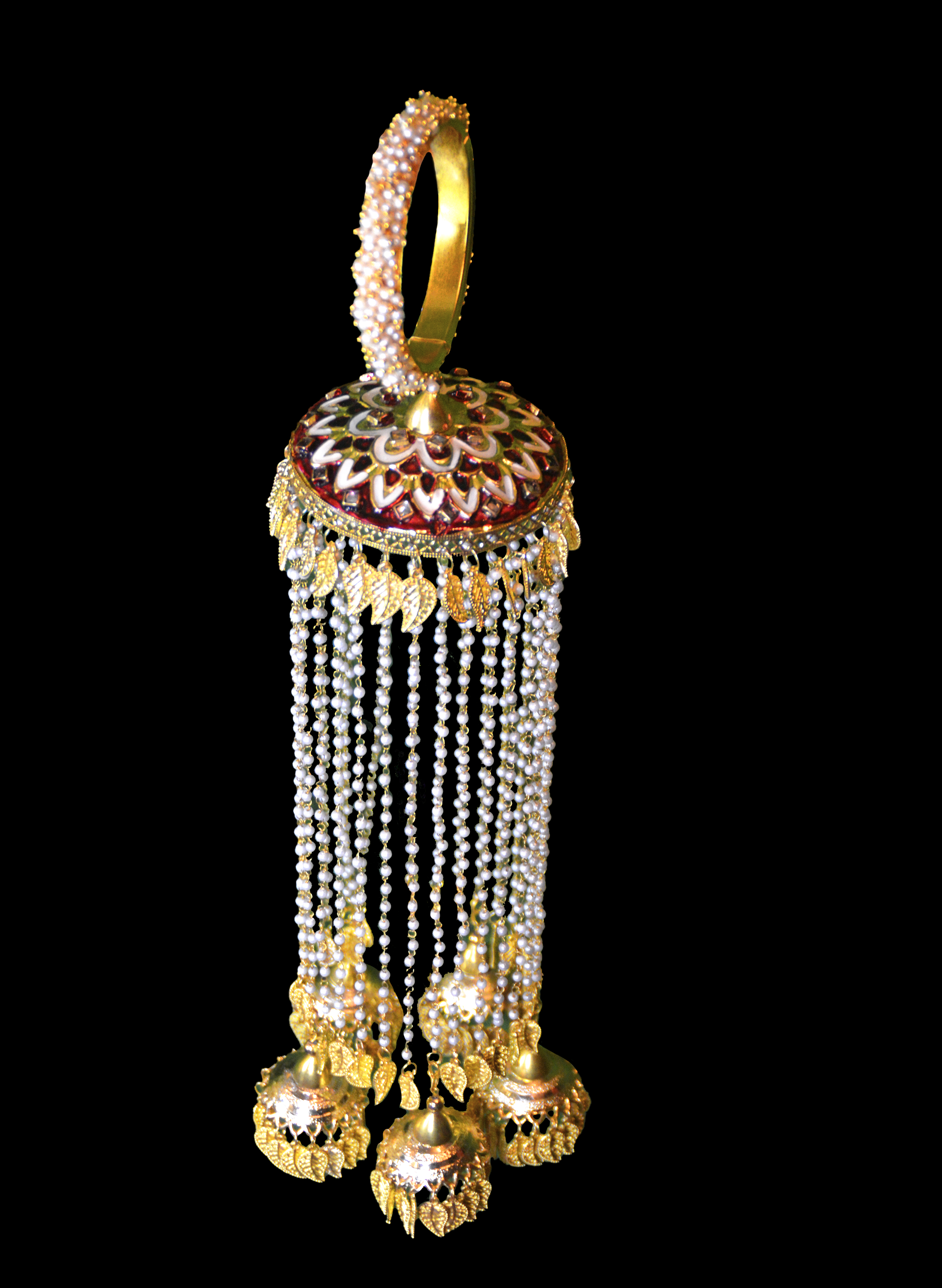 Pearl Kaleereh for Kalira ceremony - Red meenakari work