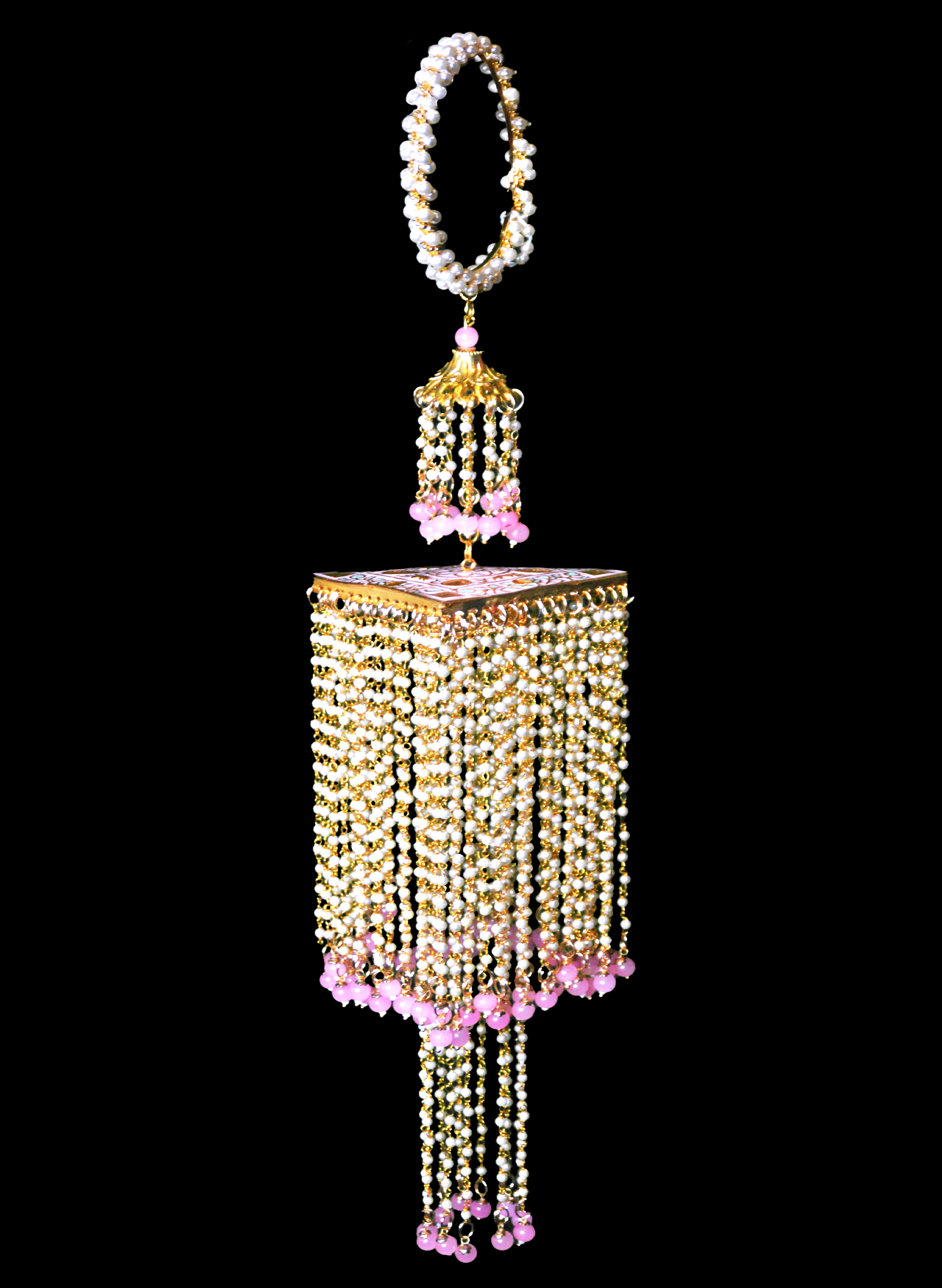 Pearl Kaleera for weddings with pink onyx