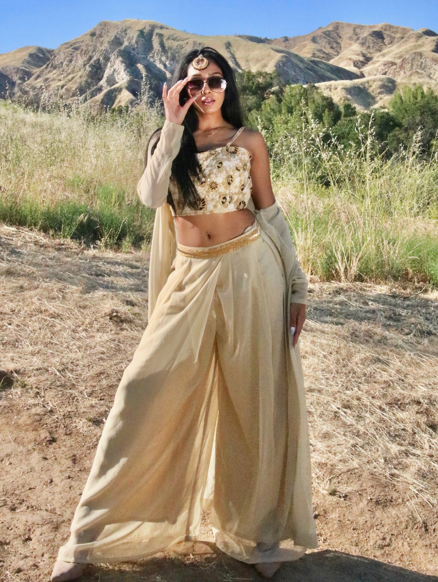 Mint Mistress Palazzo Set - With Crop Top and Jacket - bAnuDesigns