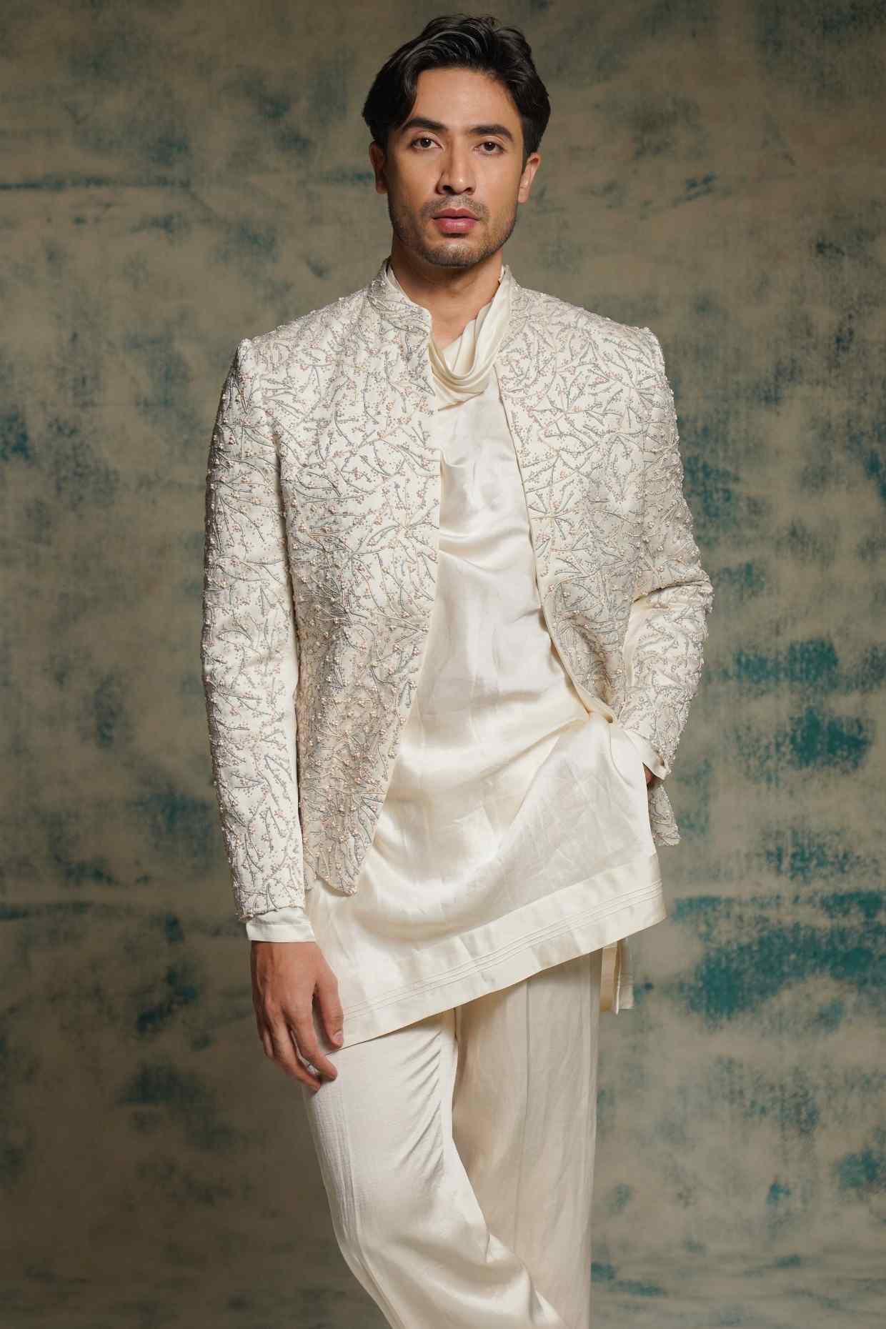Honeyed Ivory Pearl Short Jacket set
