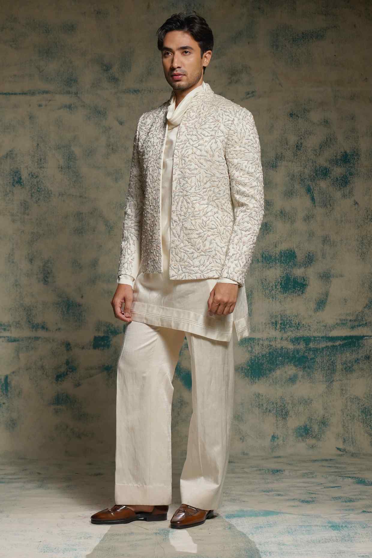 Honeyed Ivory Pearl Short Jacket set