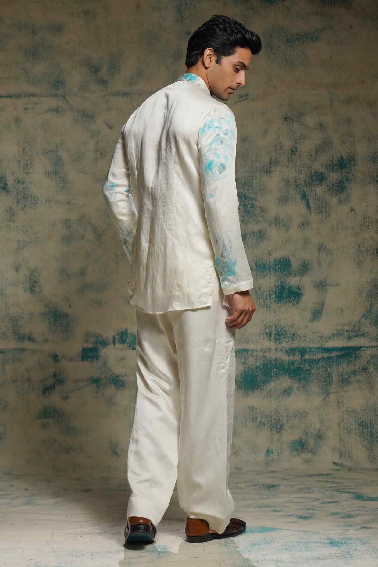 Ivory Marble Dyed Kurta Set