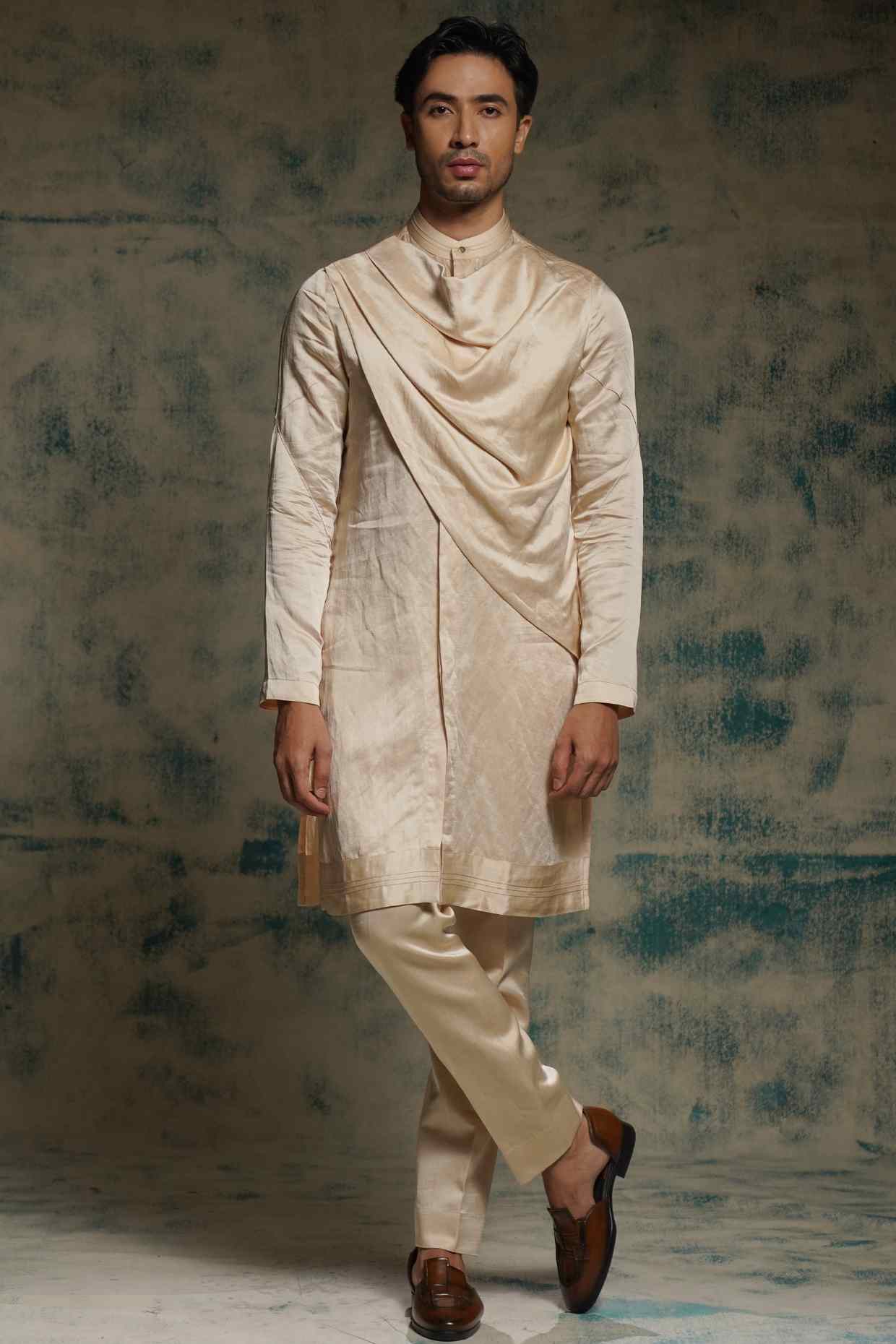 Buttercream Hand Embroidered Contemporary Short Jacket Set