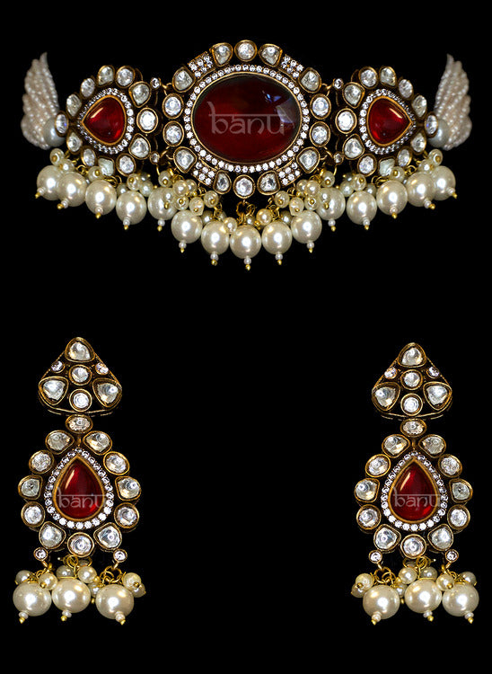 Crimson Crest Red Jewelry Set