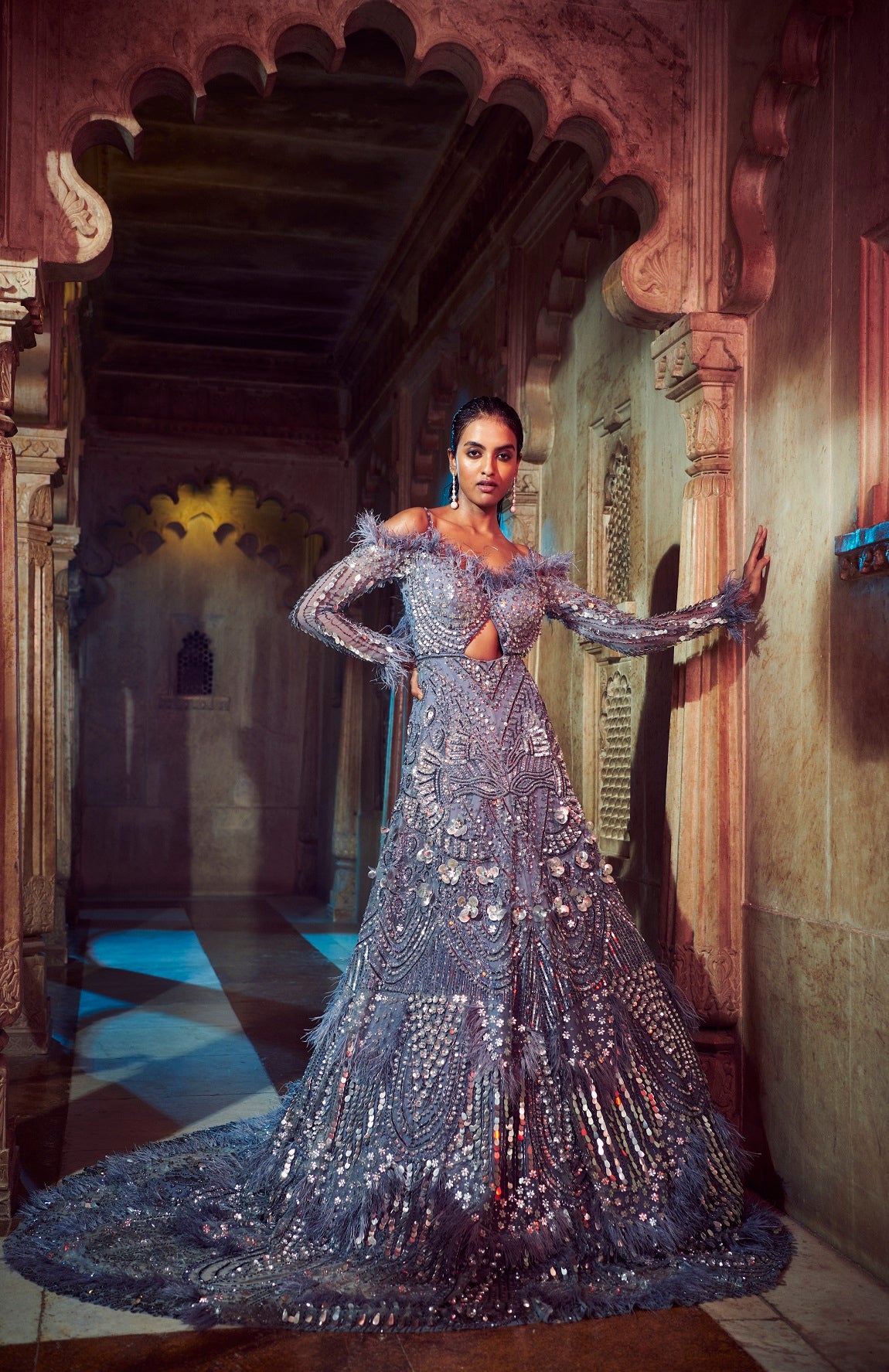 Grey Gown | Effortless grace meets intricate design in this bridal masterpiece.