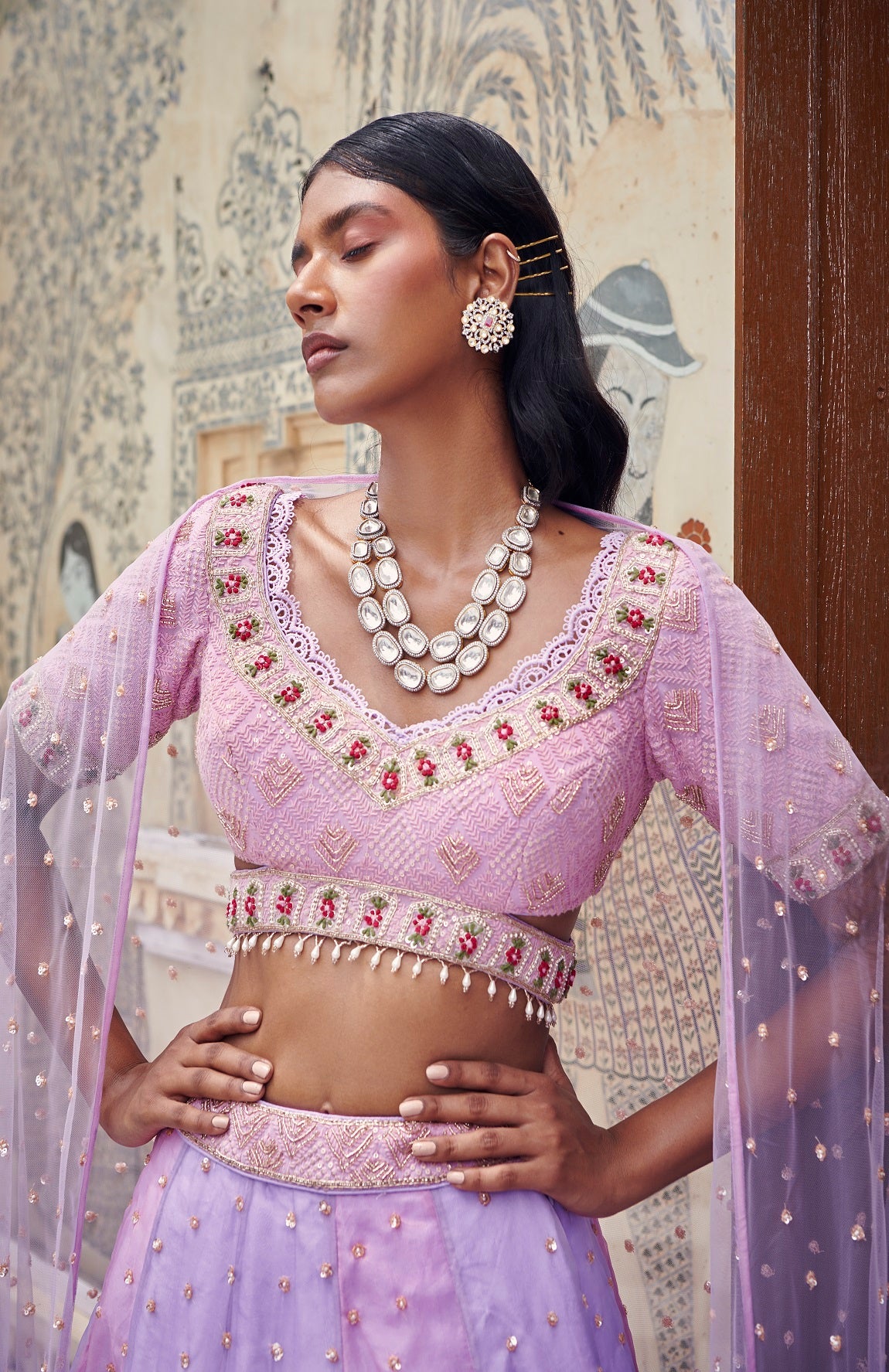 Lilac Bridal Lehenga