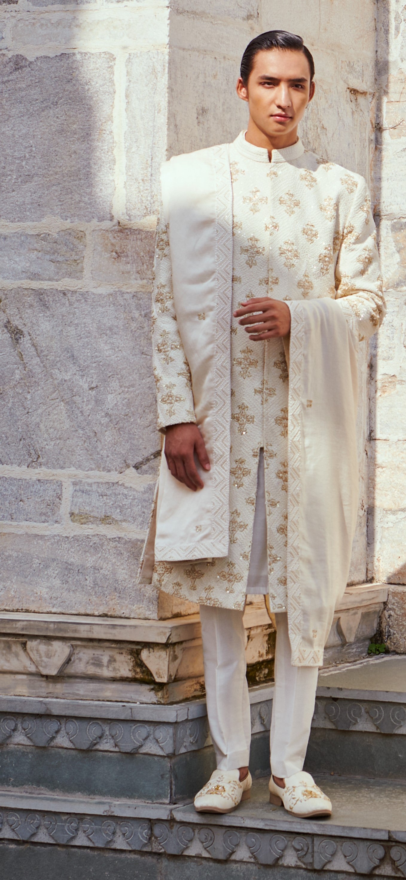 Off White Sherwani Set