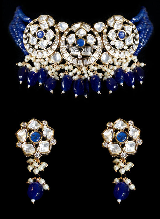 Sacred Saffron Blue Jewelry Set