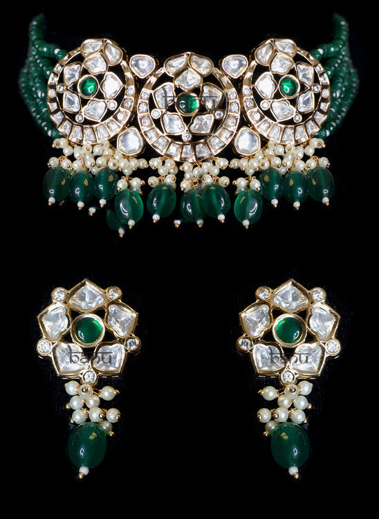Sacred Saffron Green Jewelry Set