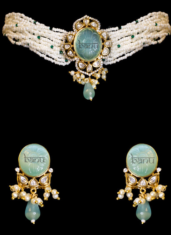 Load image into Gallery viewer, Enchanting Emeralds Blue Jewelry Set
