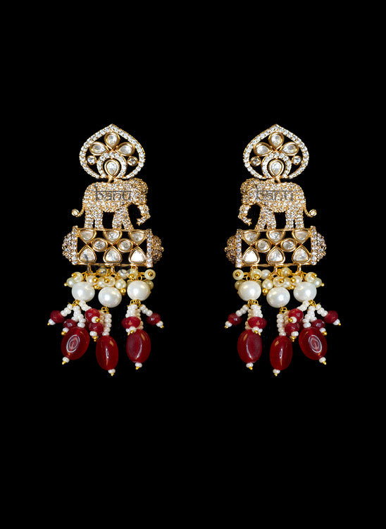 Load image into Gallery viewer, Royal Taj Red Jewelry Set
