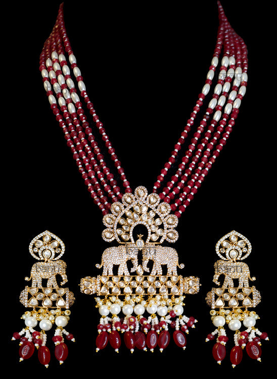 Load image into Gallery viewer, Royal Taj Red Jewelry Set
