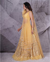 Bathed in the golden glow of sunshine, this yellow lehenga radiates joy and vibrancy. A dance of color that embodies the spirit of celebration with every twirl