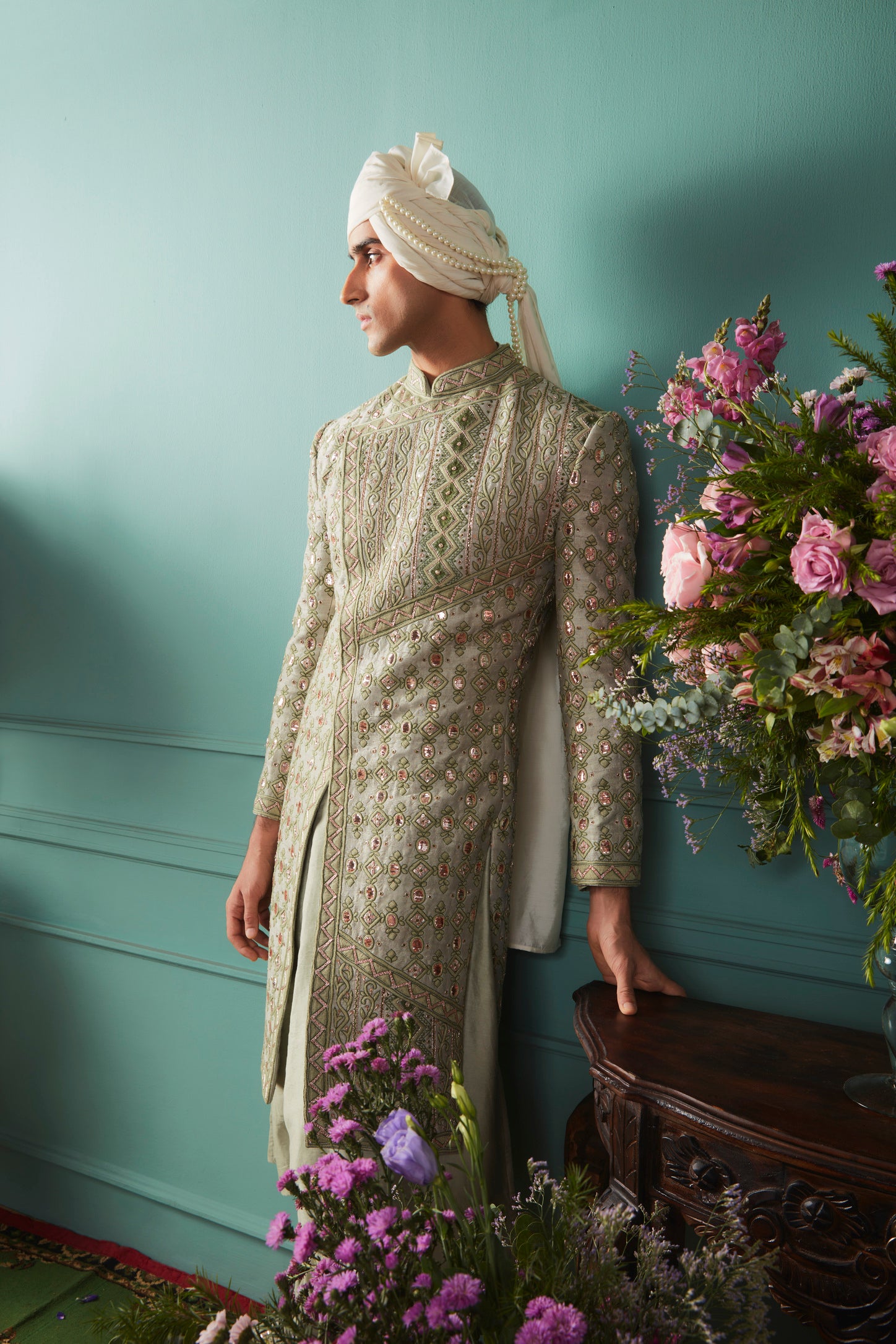 Green Sherwani