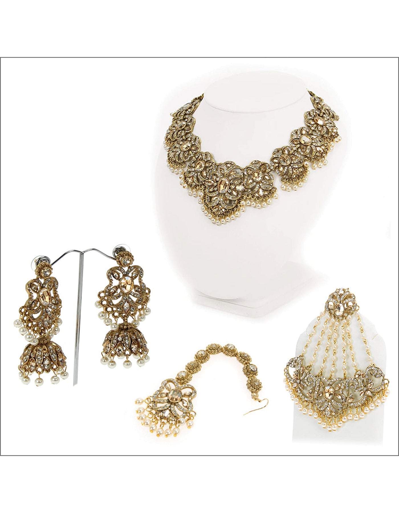 Antique Gold Jewelry with Crystal Golden Shadow and Crystal Accents