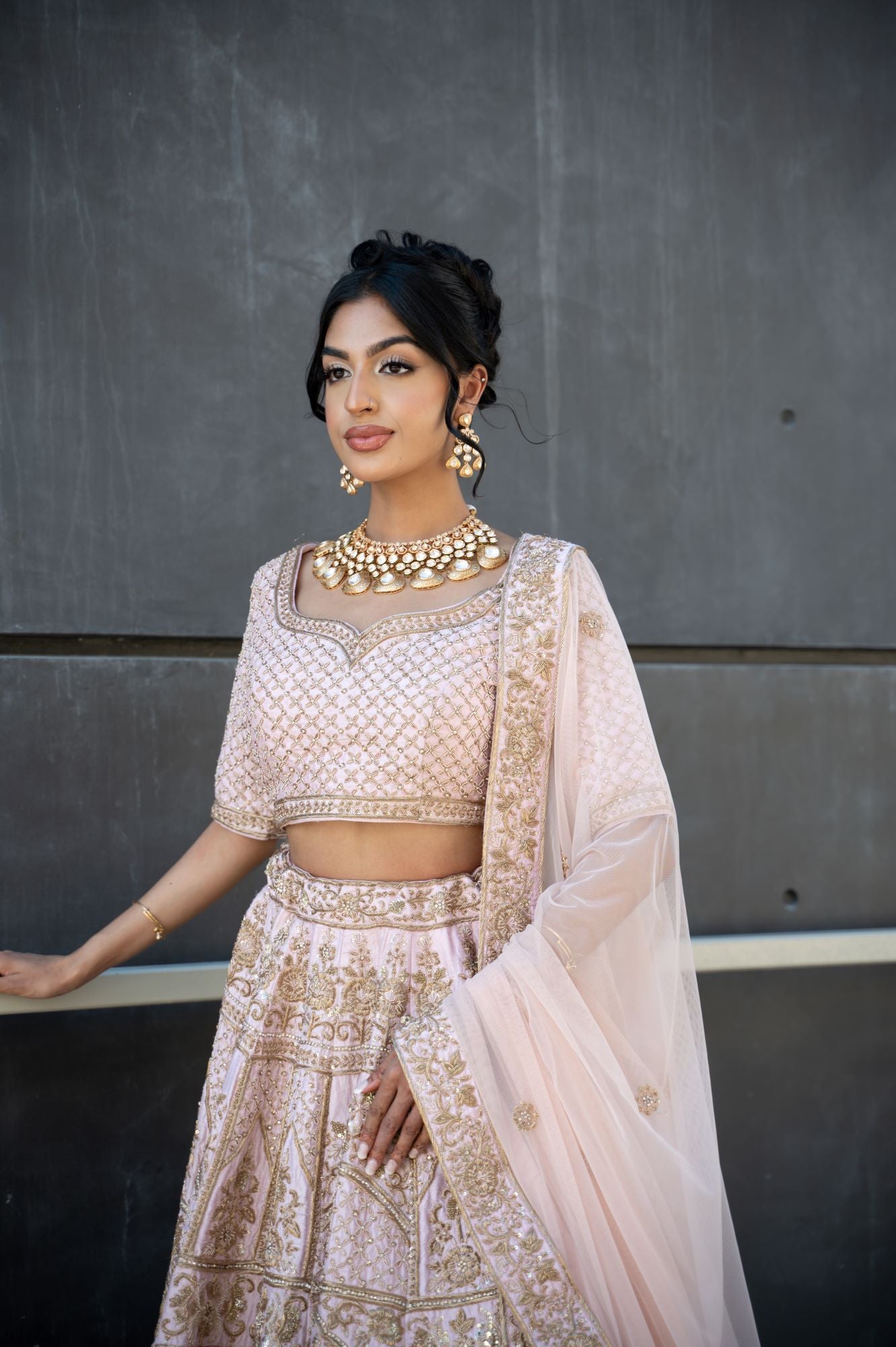 Rani Pink White and Pink Double Dupatta Lehenga Set - Angad Singh-  Fabilicious Fashion