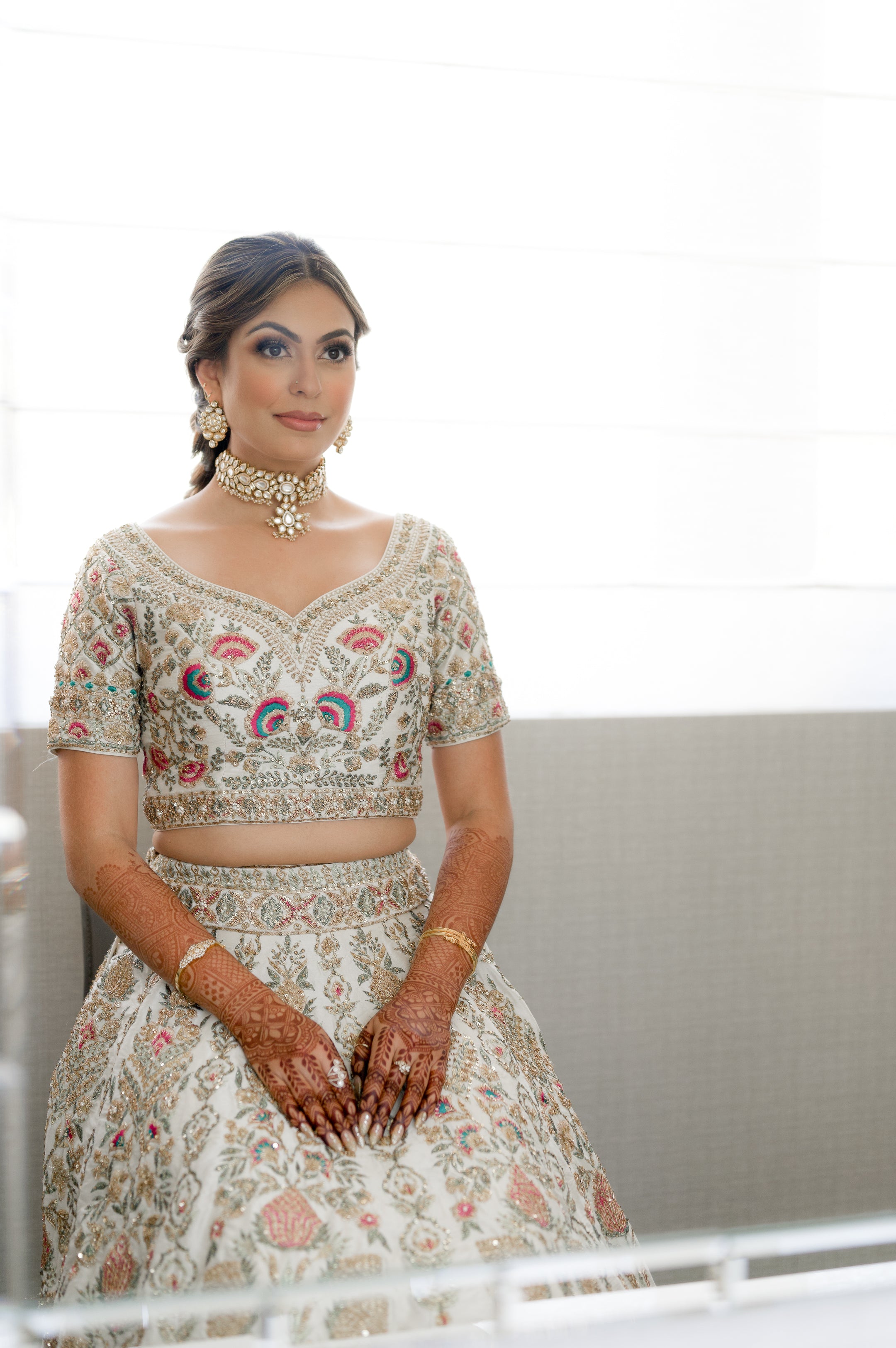 Ashen Indian Bridal Lehenga