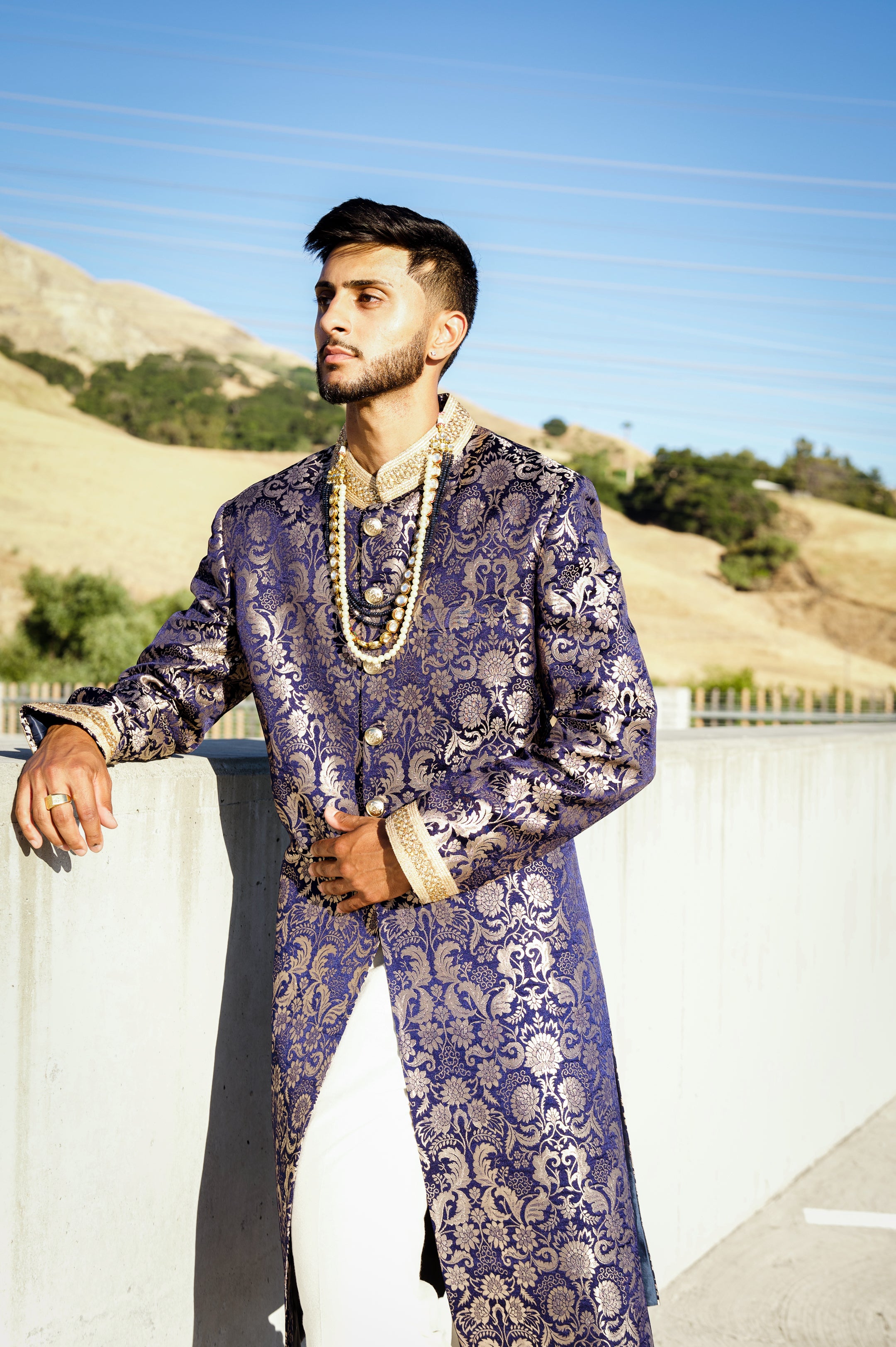 Blue sherwani for outlet groom