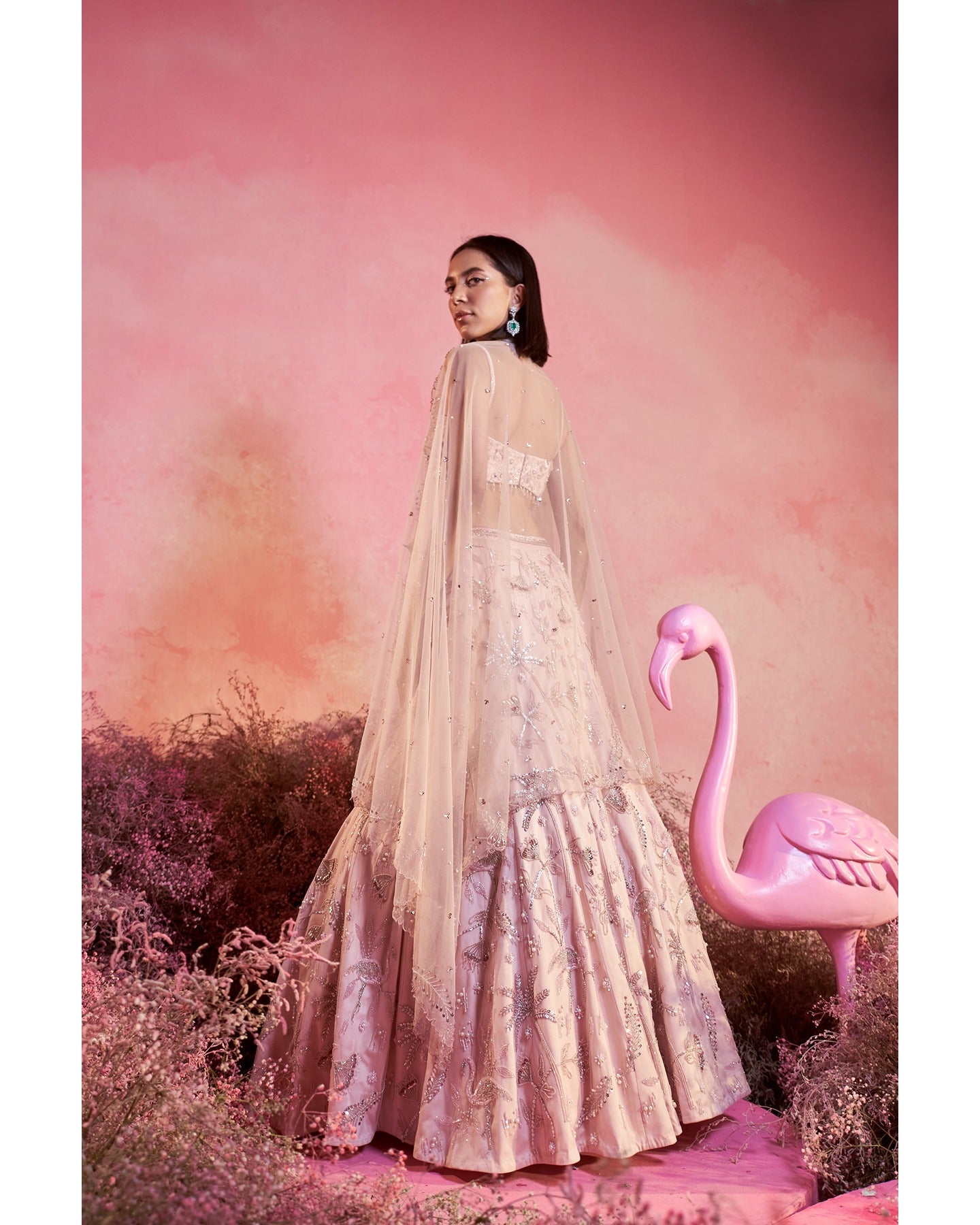 Flamingo Lehenga Set Pink Lehenga Set Parul Gandhi B Anu Designs