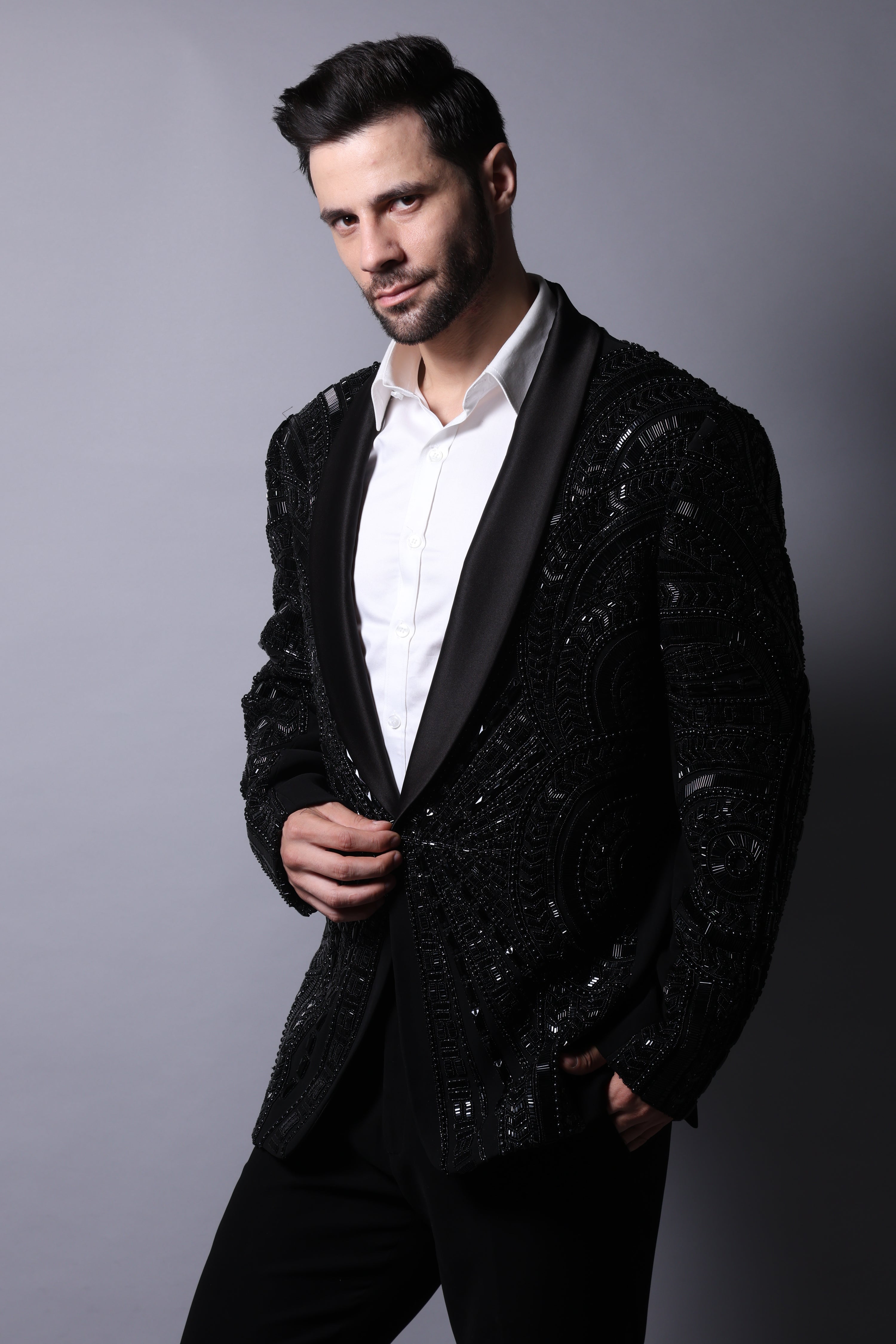 Sequin Pattern Tuxedo Suit