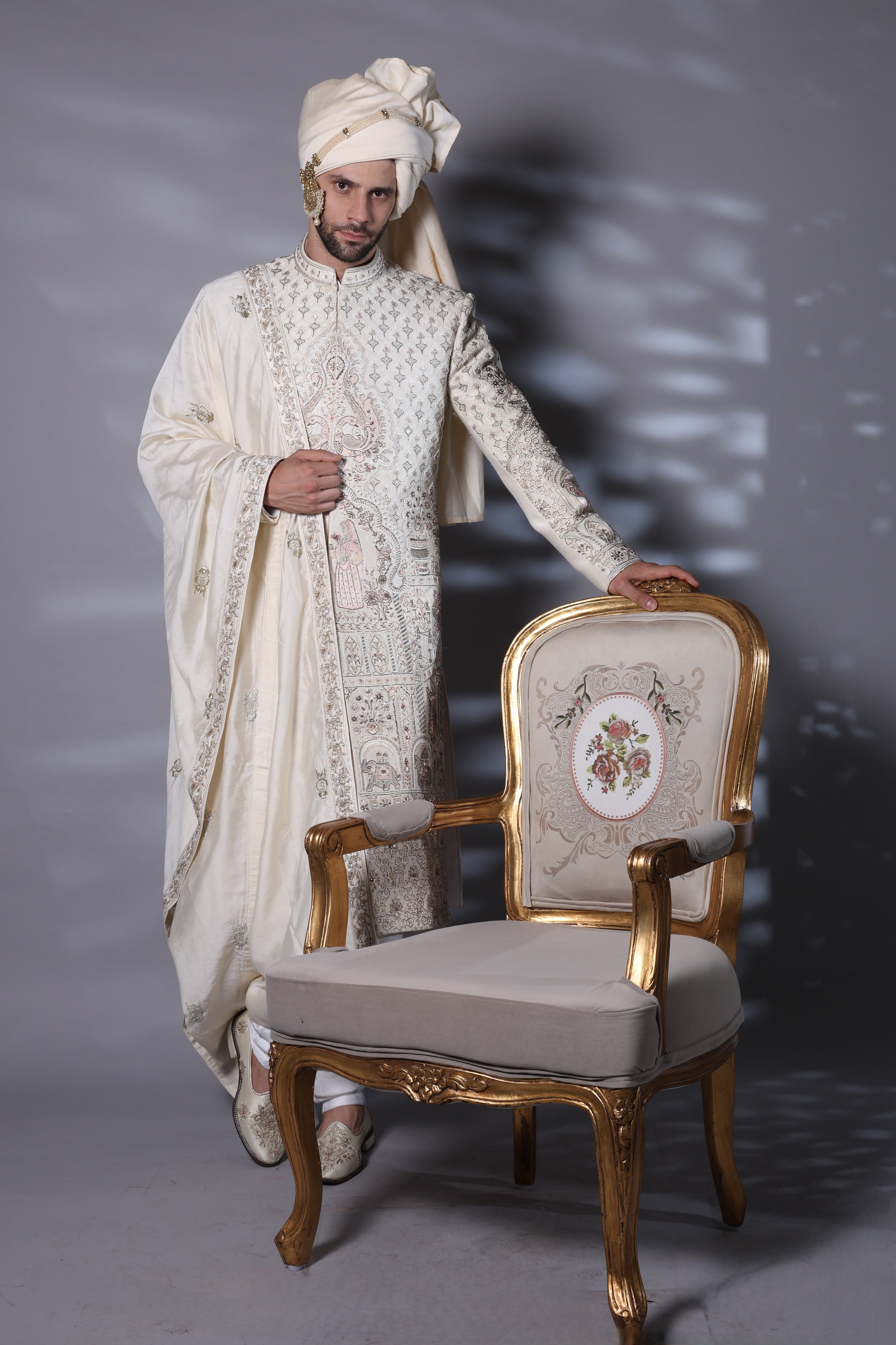 Ivory Sherwani Set