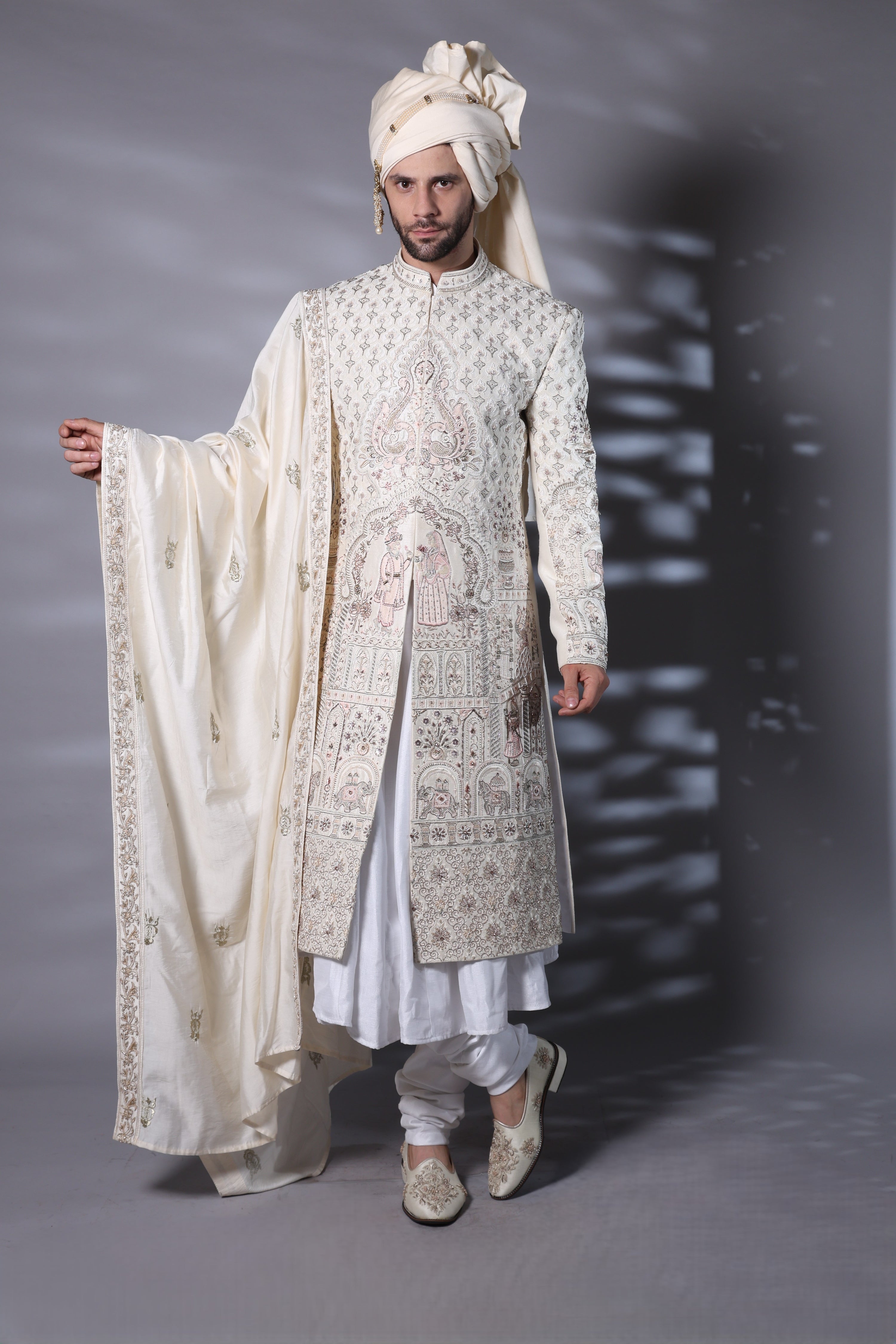 Ivory Sherwani Set