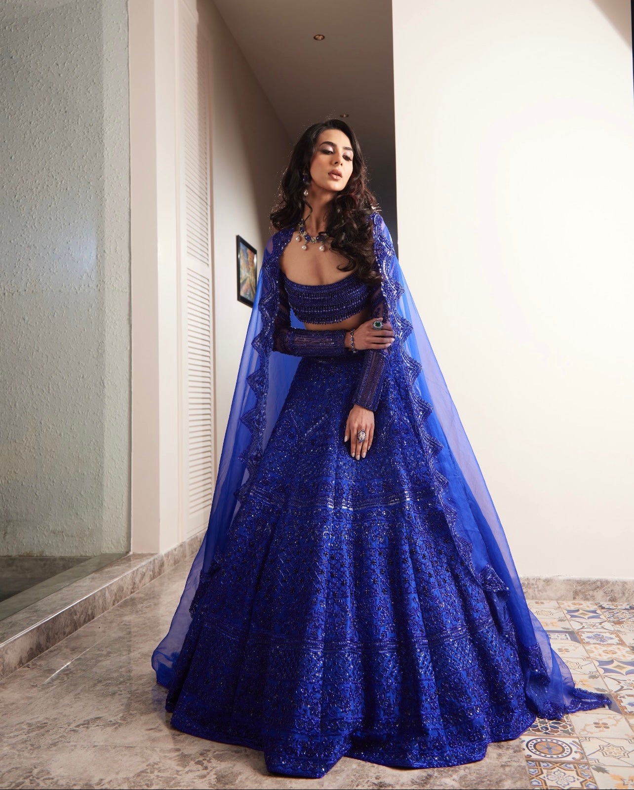 Blue mirielle Lehenga Set