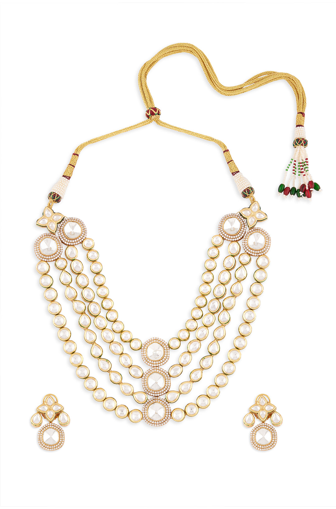 Gold Tone Kundan Polki Necklace